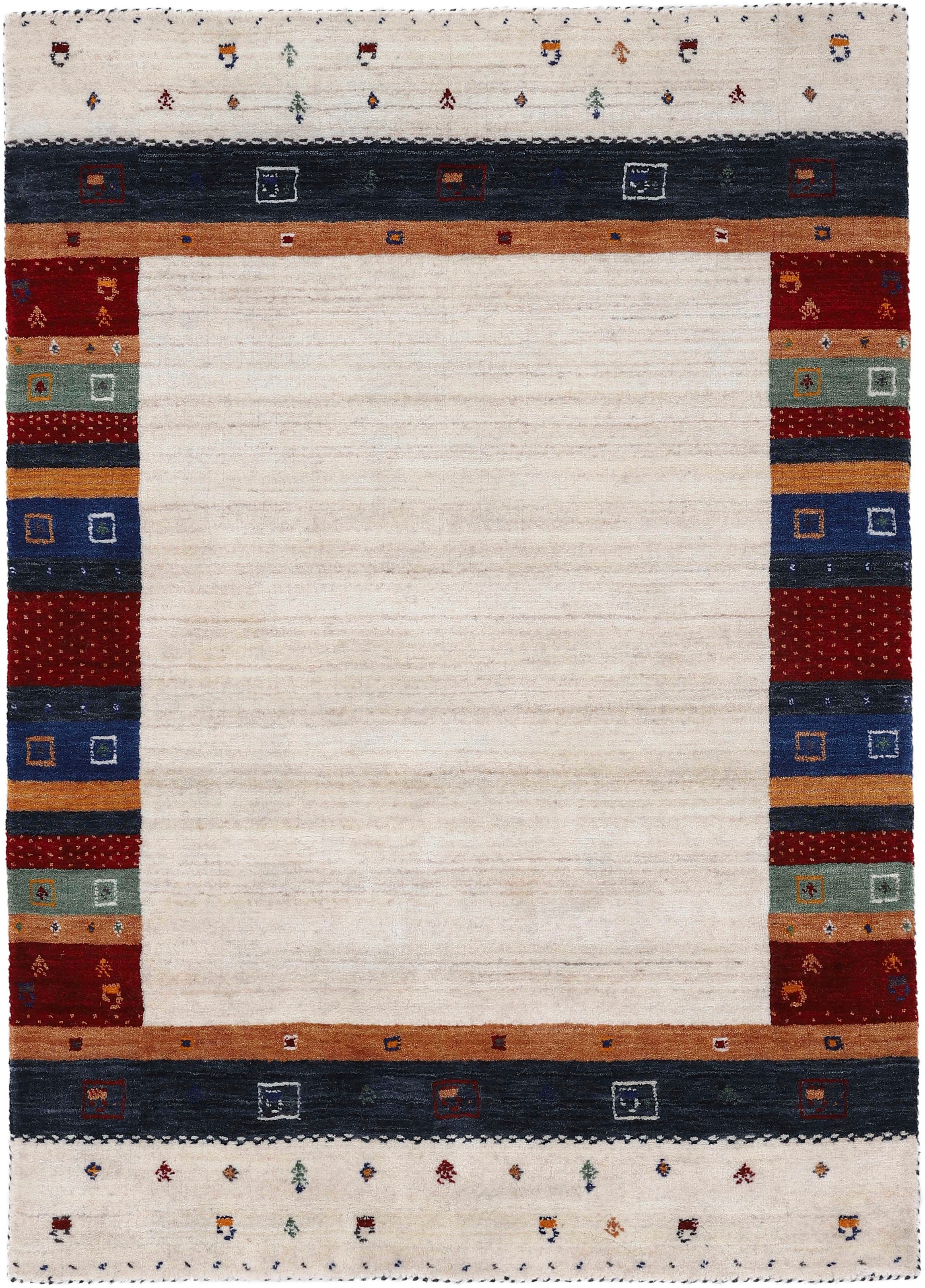 carpetfine Wollteppich »Gabbeh Nura«, rechteckig, 15 mm Höhe, Sehr weicher Flor