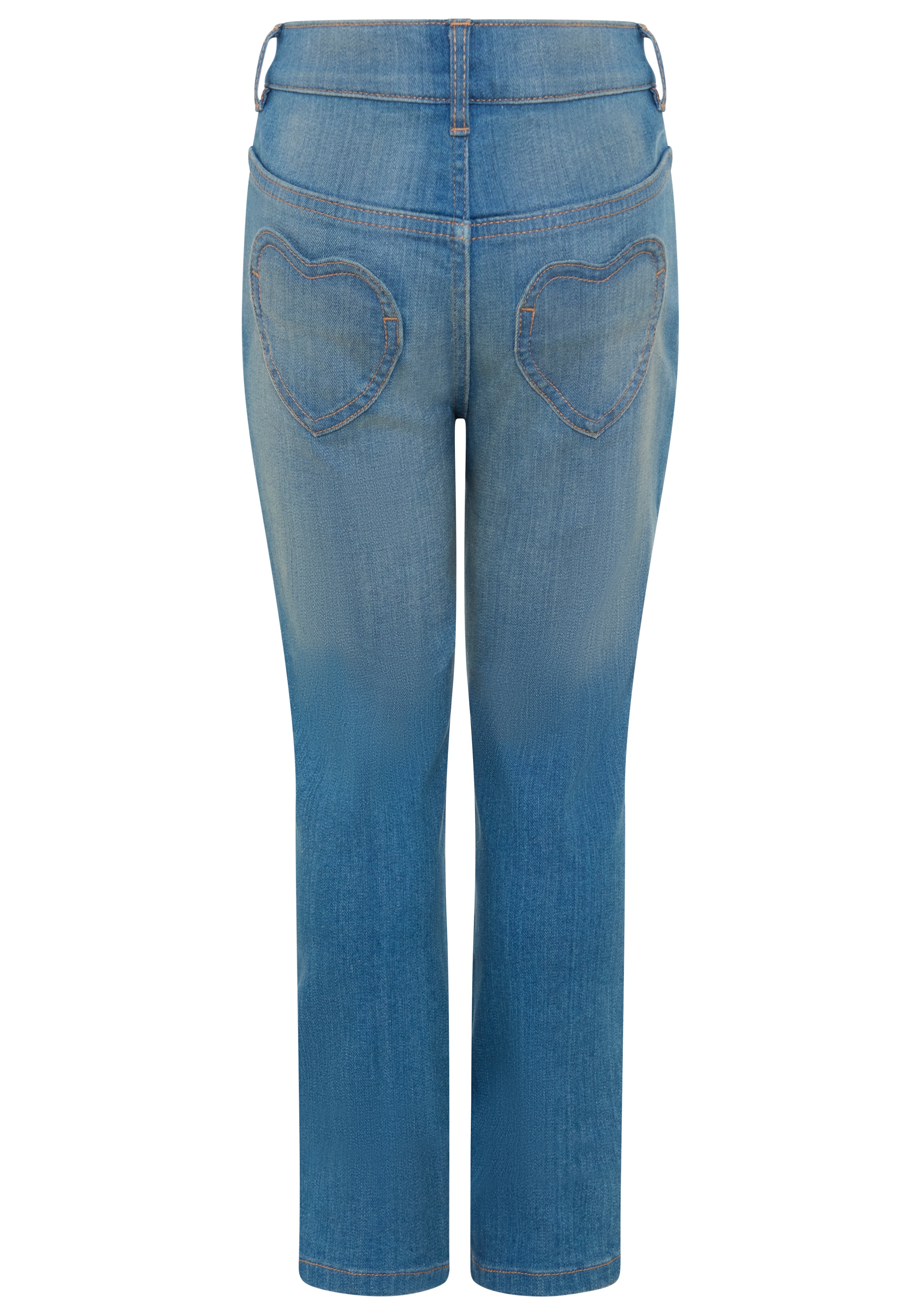 Scout Schlupfjeans »Stretchjeans mit Herztaschen  - NEU von SCOUT« gerader Beinverlauf, normale Leibhöhe, mit Gummizug