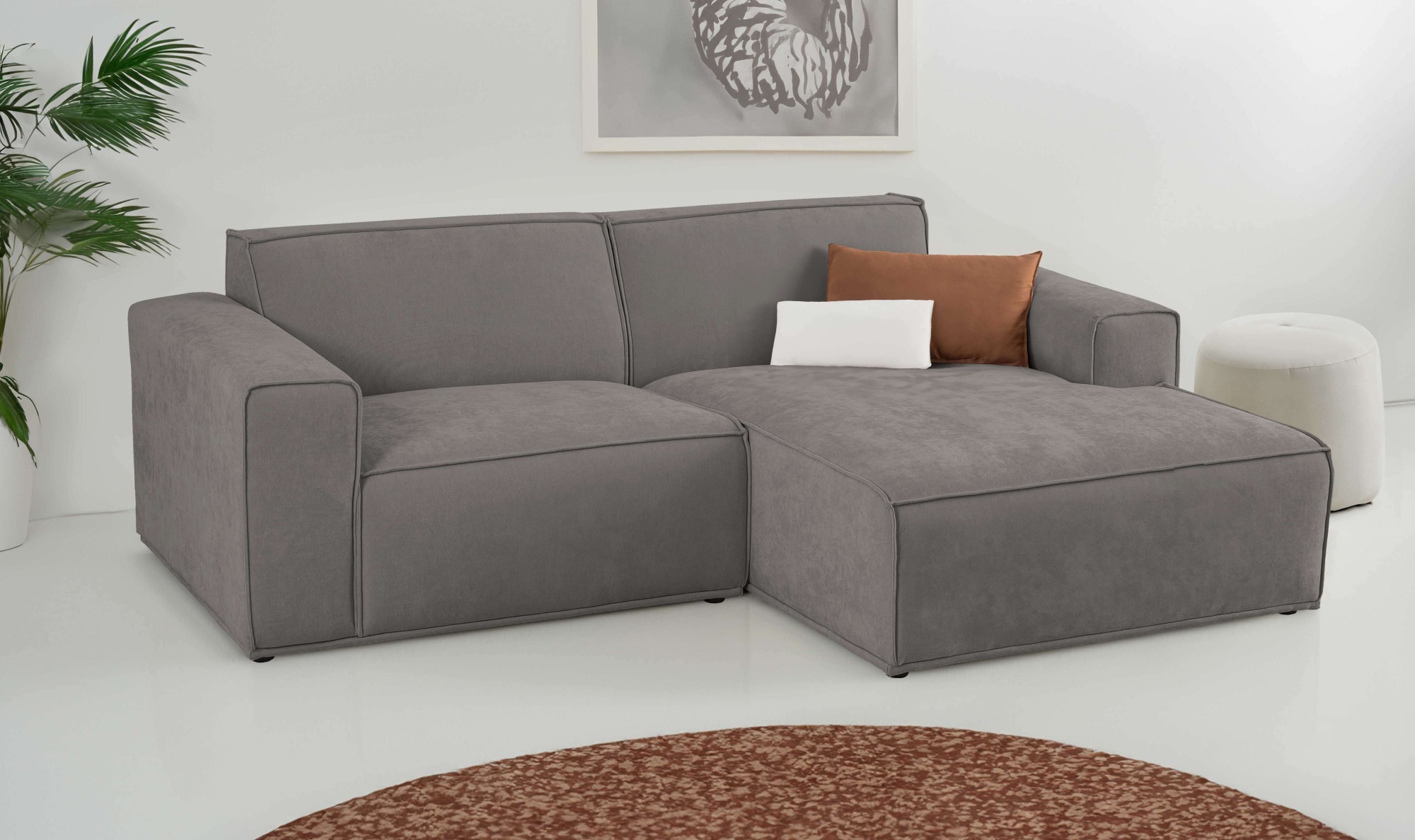 Home affaire Ecksofa »Avelin, 228 cm, L-Form, Chenille, Struktur-Boucle«, m günstig online kaufen