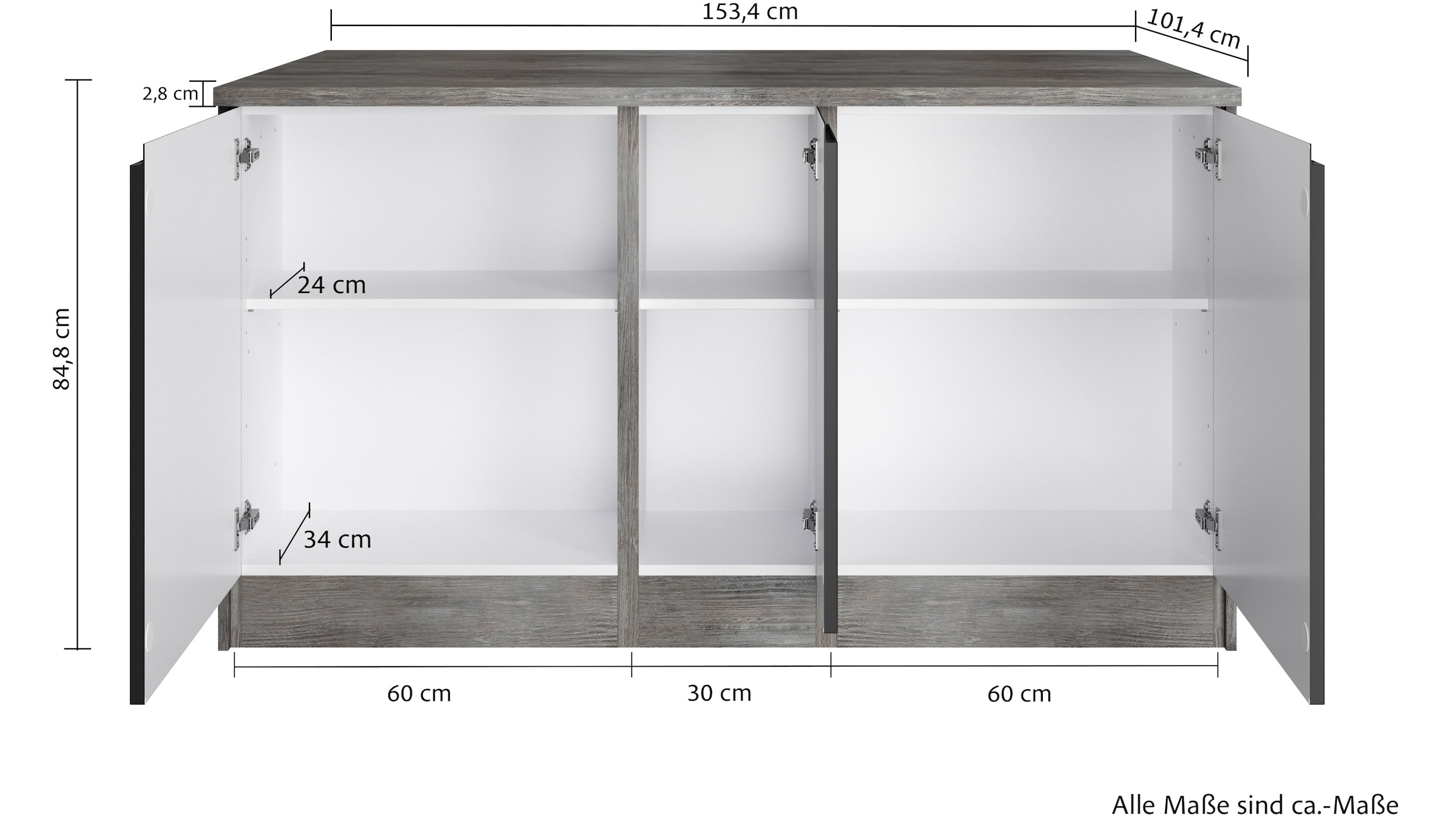 HELD MÖBEL Kücheninsel »Virginia«, Breite 153 cm, MDF-Fronten, Flaschenregal