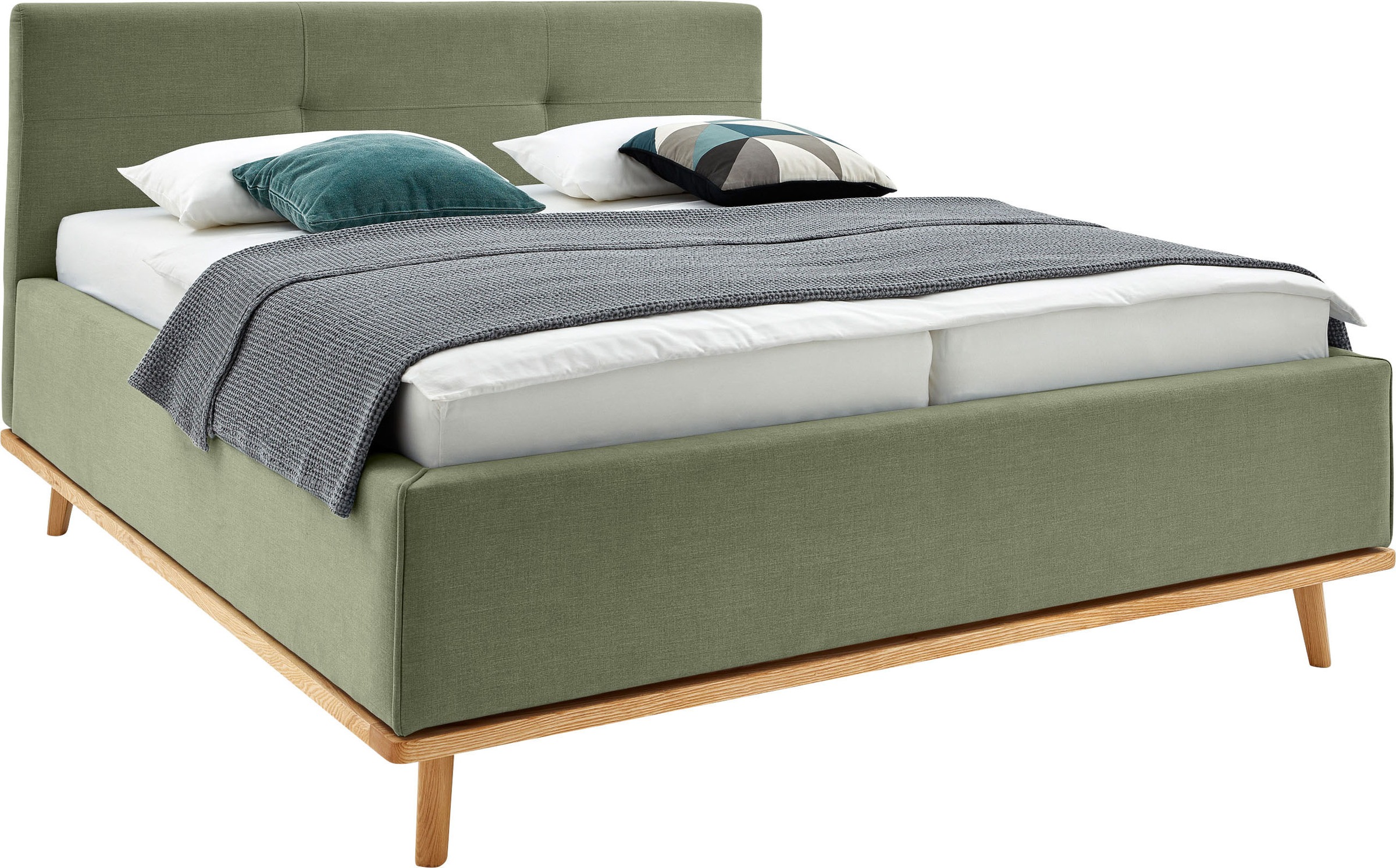 Musterring Polsterbett "Delphi" Eicherahmen massiv, Kopfteil mit Steppung günstig online kaufen