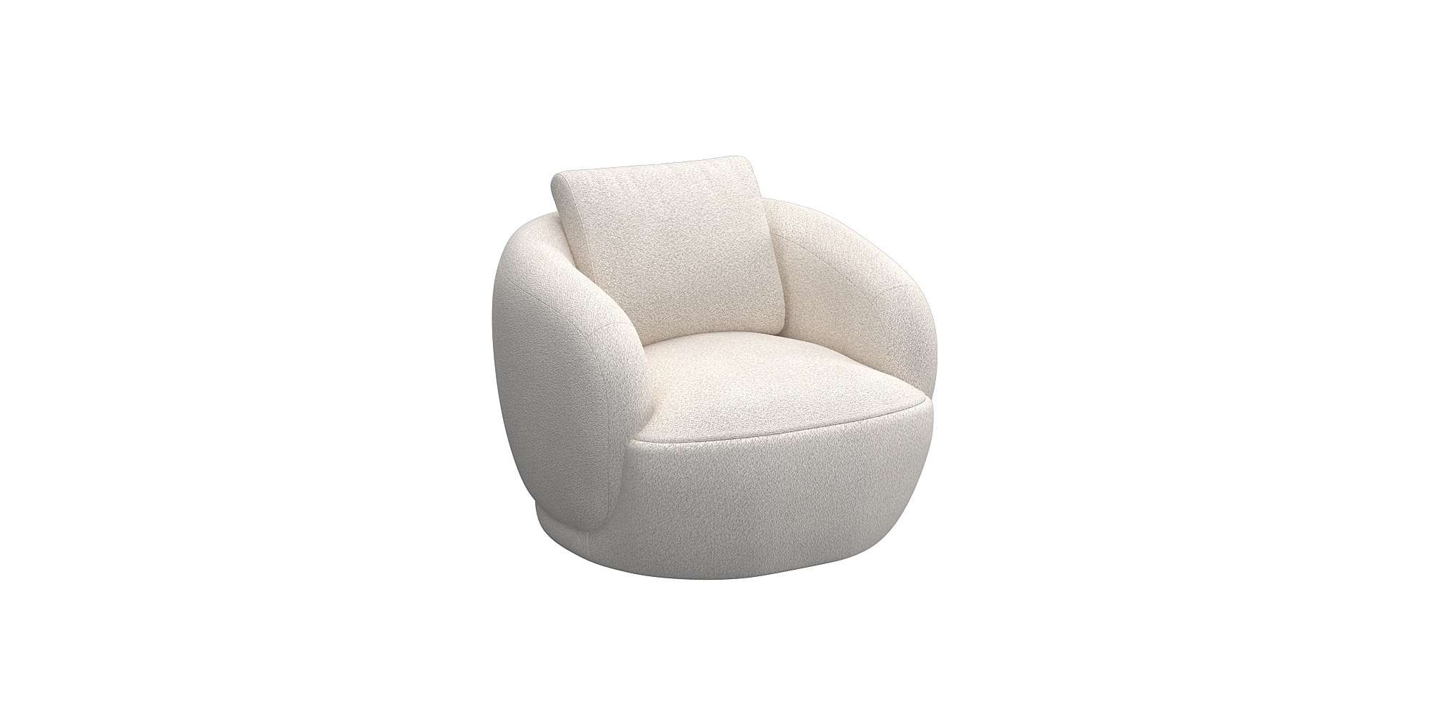 FLEXLUX Sessel »Torino, rund, drehbar, Einzelsofa, Polstersessel,«, Modernes, organisches Sessel-Design, Kaltschaum, Wellenunterfederung