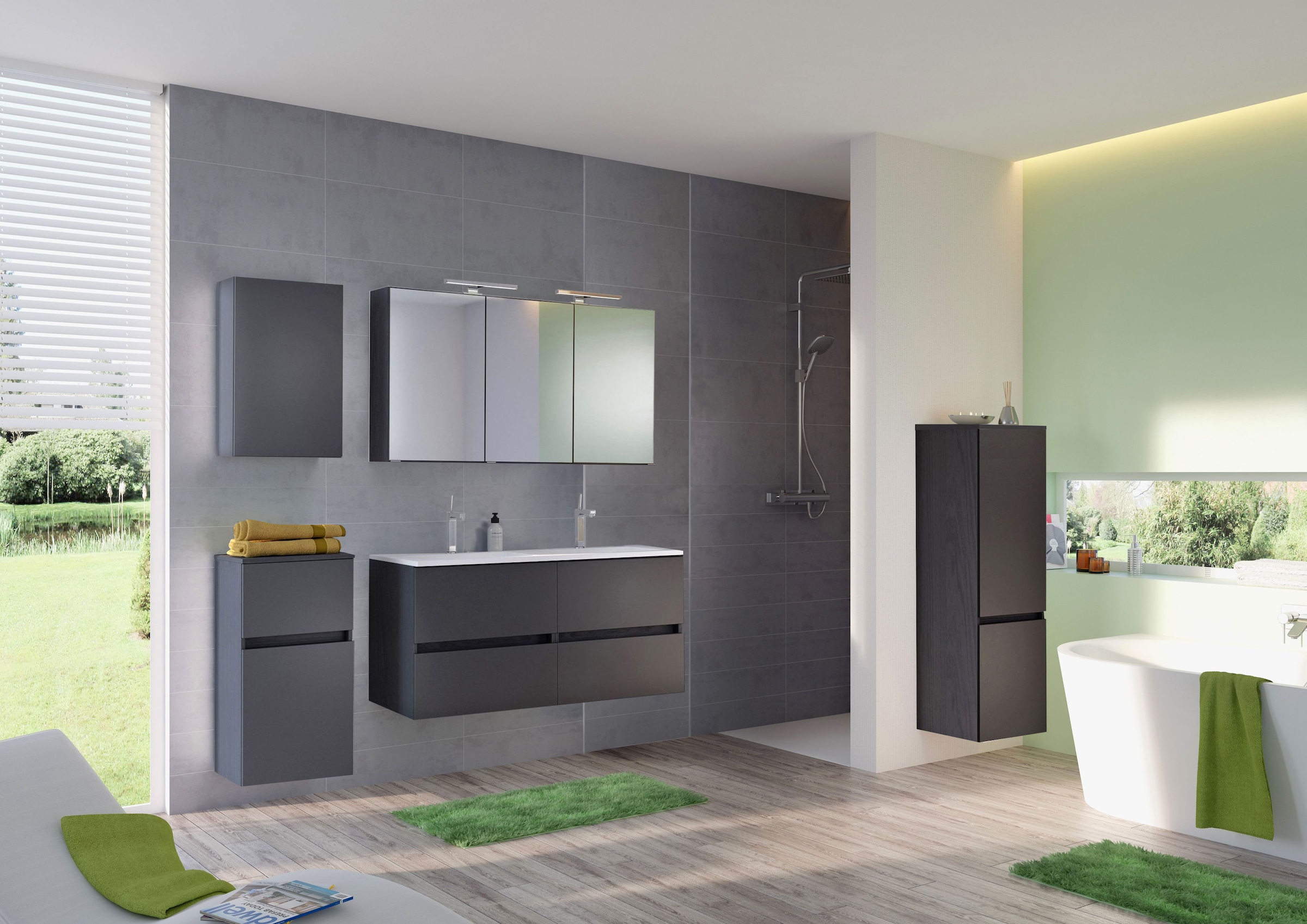 welltime Badmöbel-Set »Welltime Möbel Baabe Waschtisch-Set 3tlg. oder 5tlg. günstig online kaufen