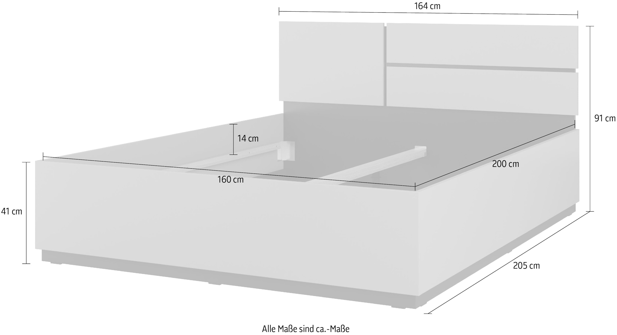 INOSIGN Bettgestell »Cross, moderner Bettrahmen«, Doppelbett in zwei Grössen, stabiles Bettgestell