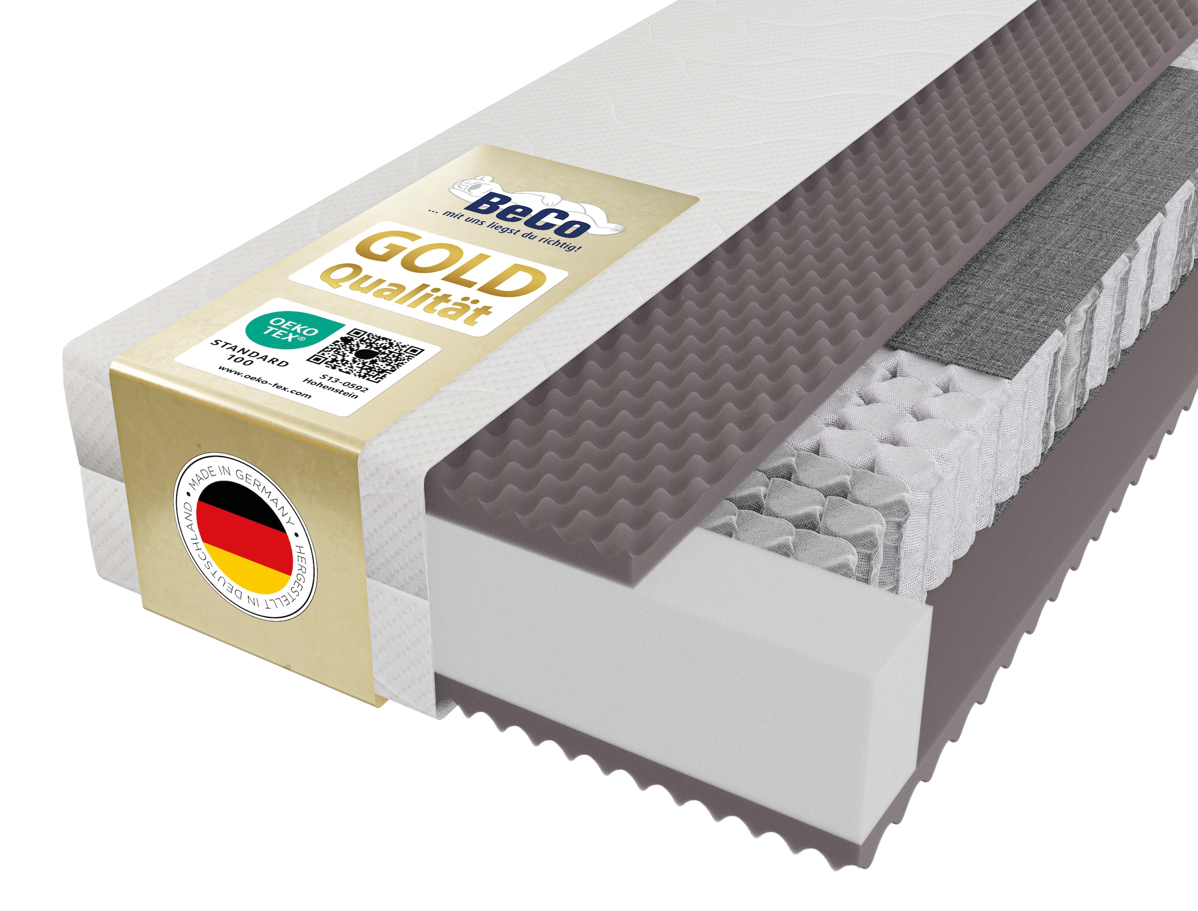 Beco Taschenfederkernmatratze »5 Sterne TFK – GOLD Luxus-Taschenfederkernmatratze Hotelkomfort« 29 cm hoch 500 Federn 1 Stk. tlg. Wendematratze, gleichfeste Seiten, Premiumhöhe, auch in 140x200