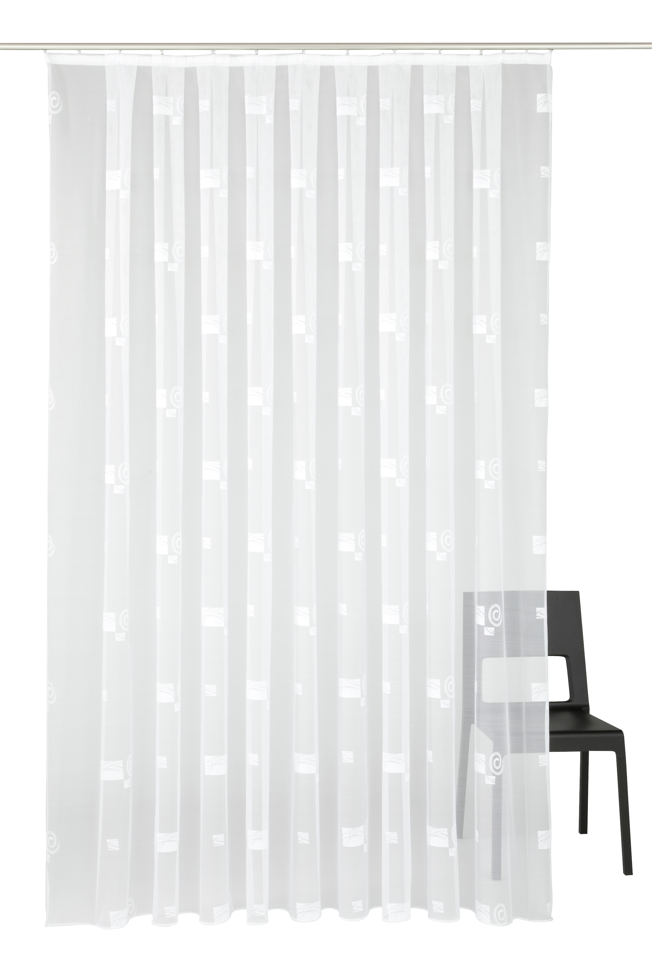 Weckbrodt Gardine »Jacquardstore BL-MW«, (1 St.), feste Falten, Jacquard, A günstig online kaufen