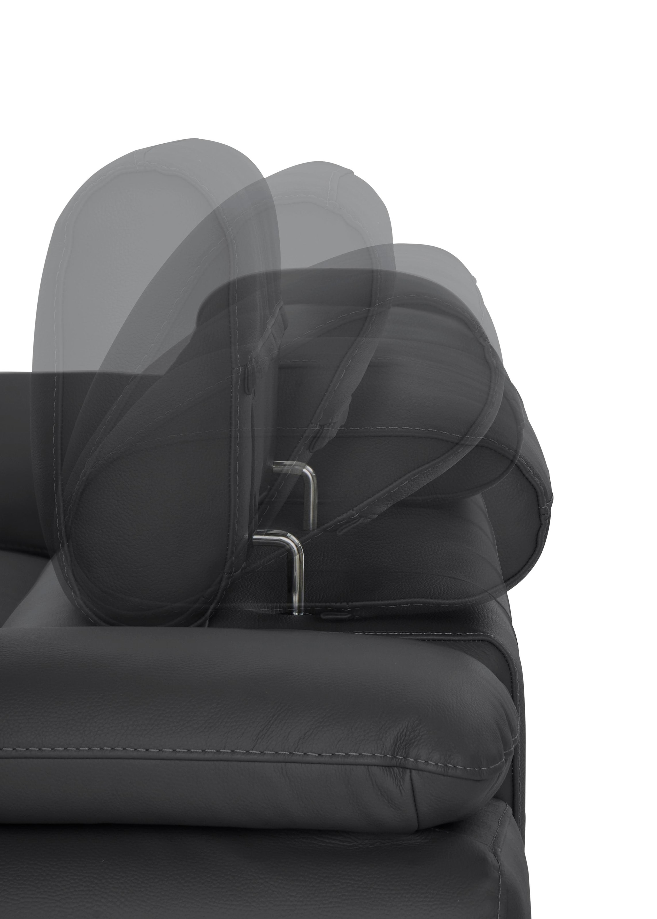 CALIA ITALIA Ecksofa »Magic, ein italienisches Sofa zum Träumen, erstklassiger Sitzkomfort«, mit verstellbaren Kopfteilen, in 2 Lederqualitäten