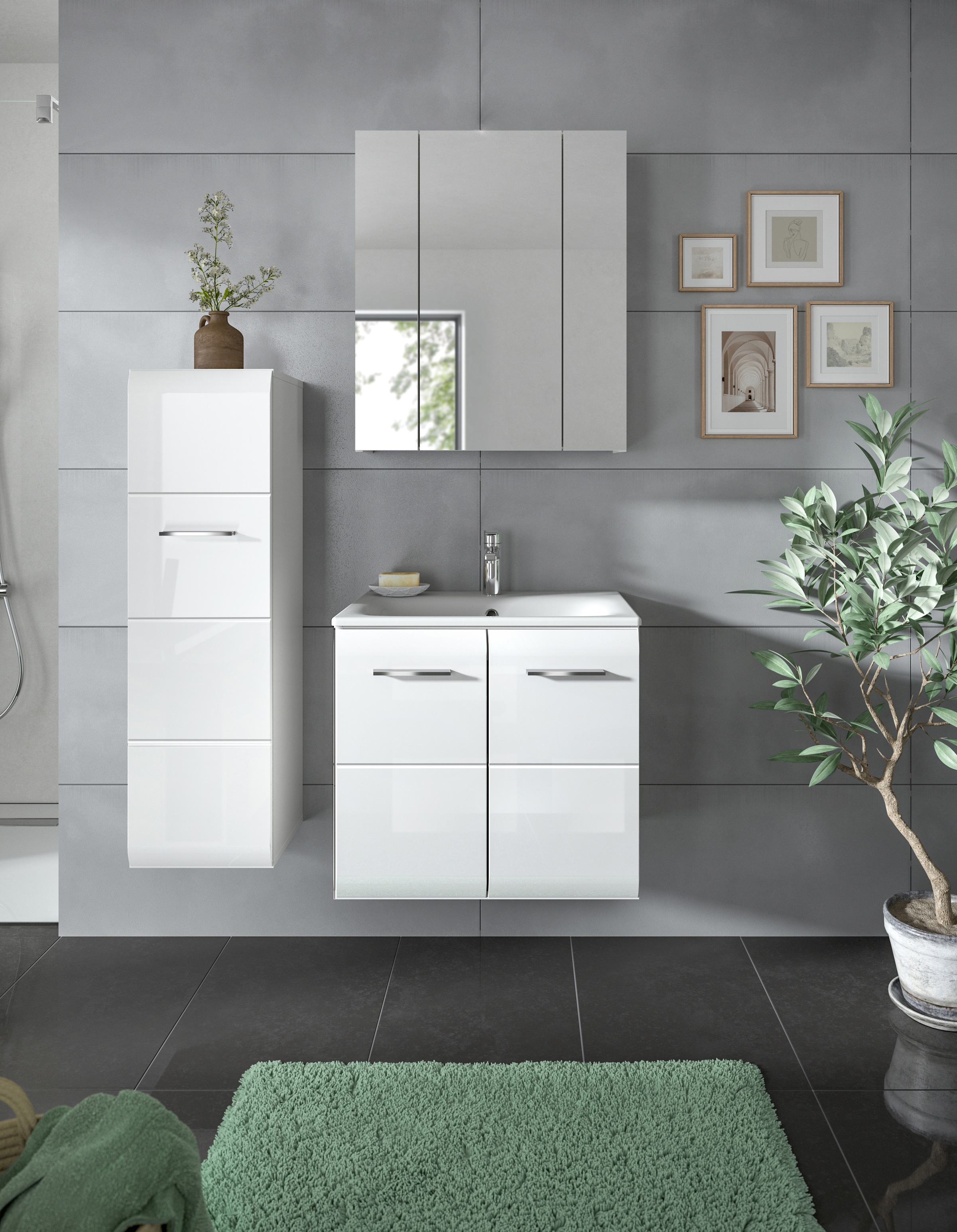 INOSIGN Badezimmer-Set Set, 4 Stk. tlg. Florenz, Badkombination 4-tlg.,Weiß günstig online kaufen