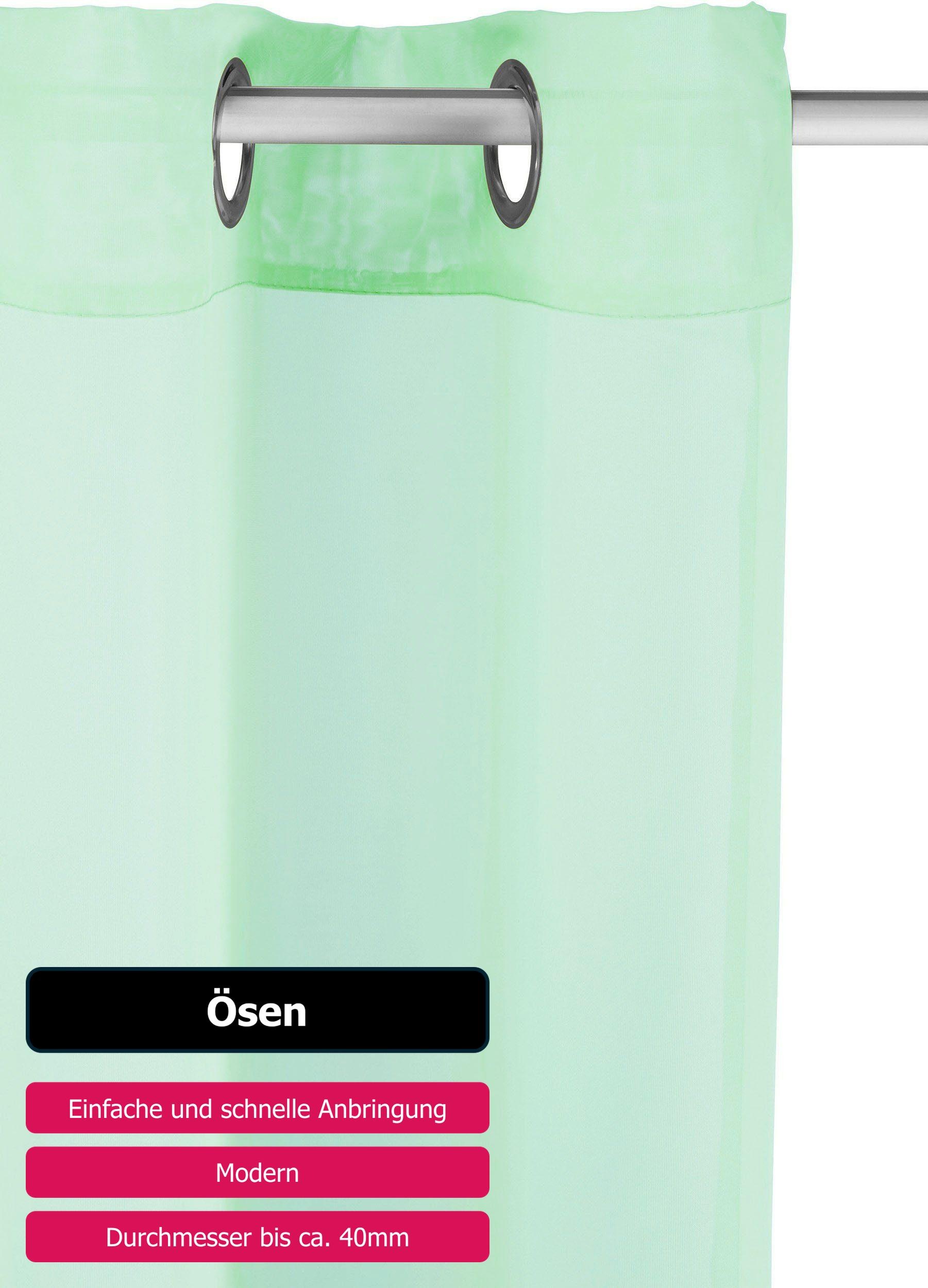 my home Gardine »XANA mit Ösen, Kräuselband oder Schlaufen«, (1 St.), Bestseller, einfarbig, 1 bzw. 2 Schals, pflegeleicht, Schal