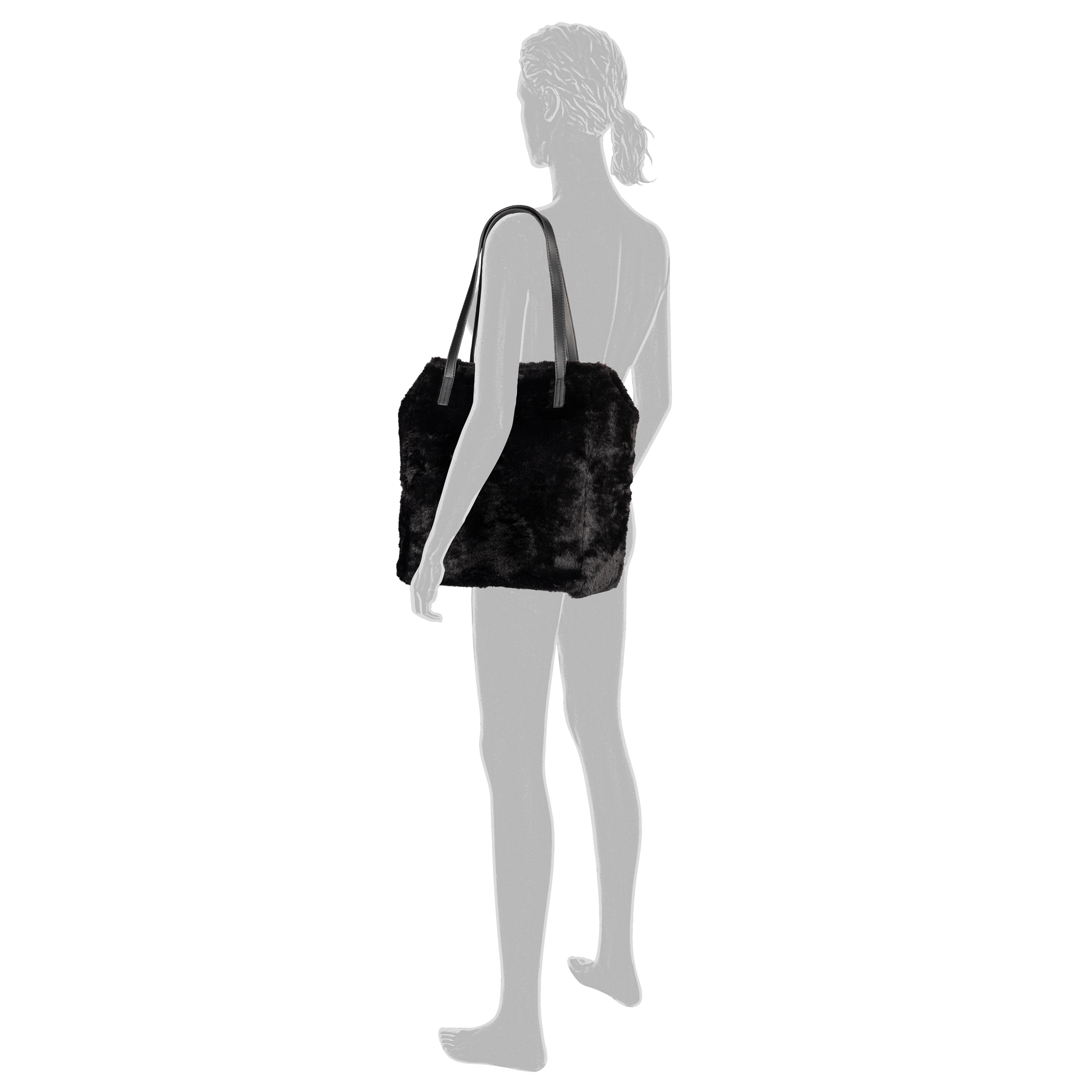 TOM TAILOR Denim Shopper »Arona Cosy« Damen Schultertasche, im Fellimitat-Look