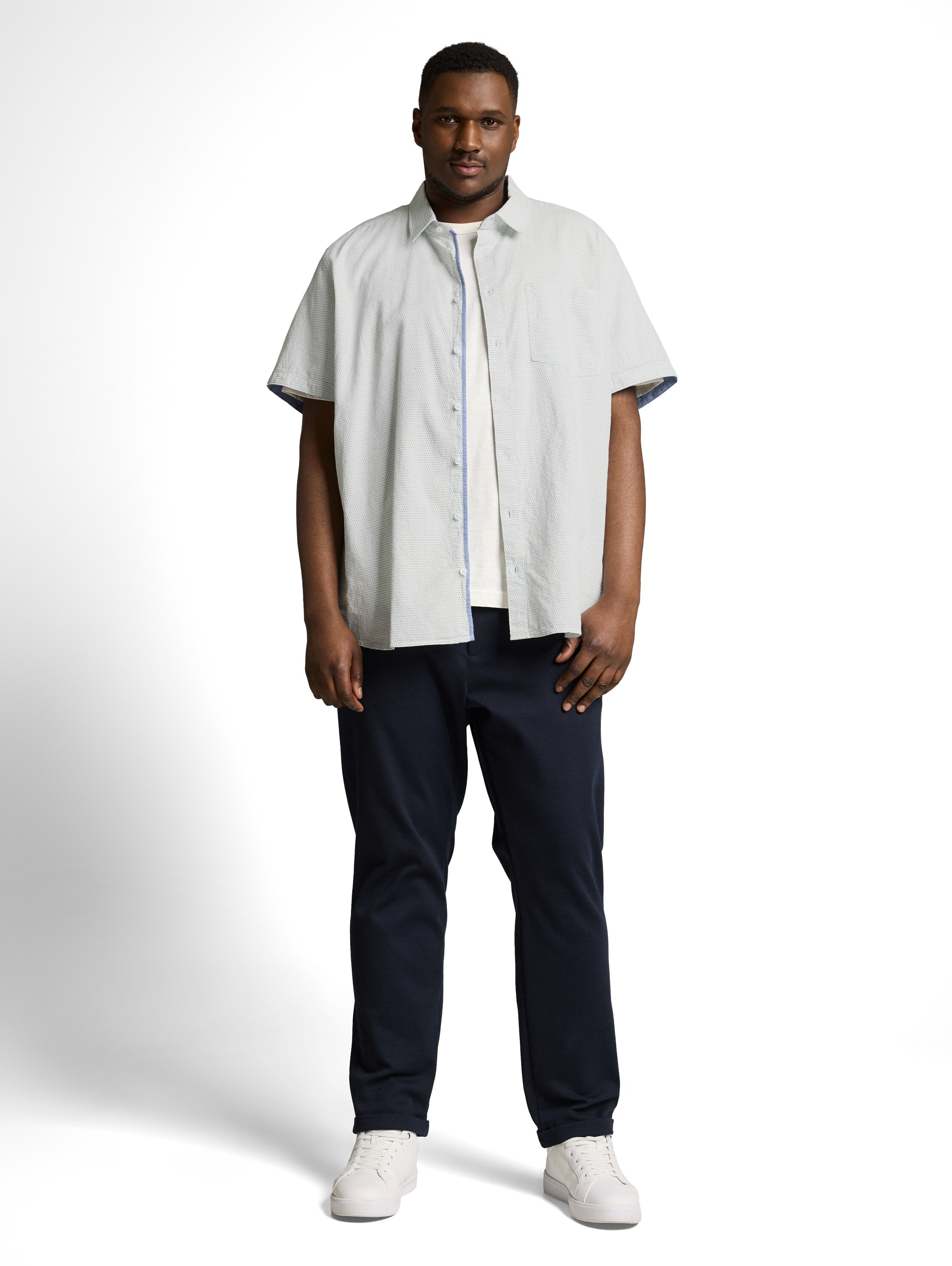 TOM TAILOR PLUS Kurzarmhemd mit Minimalprint - Große Größen