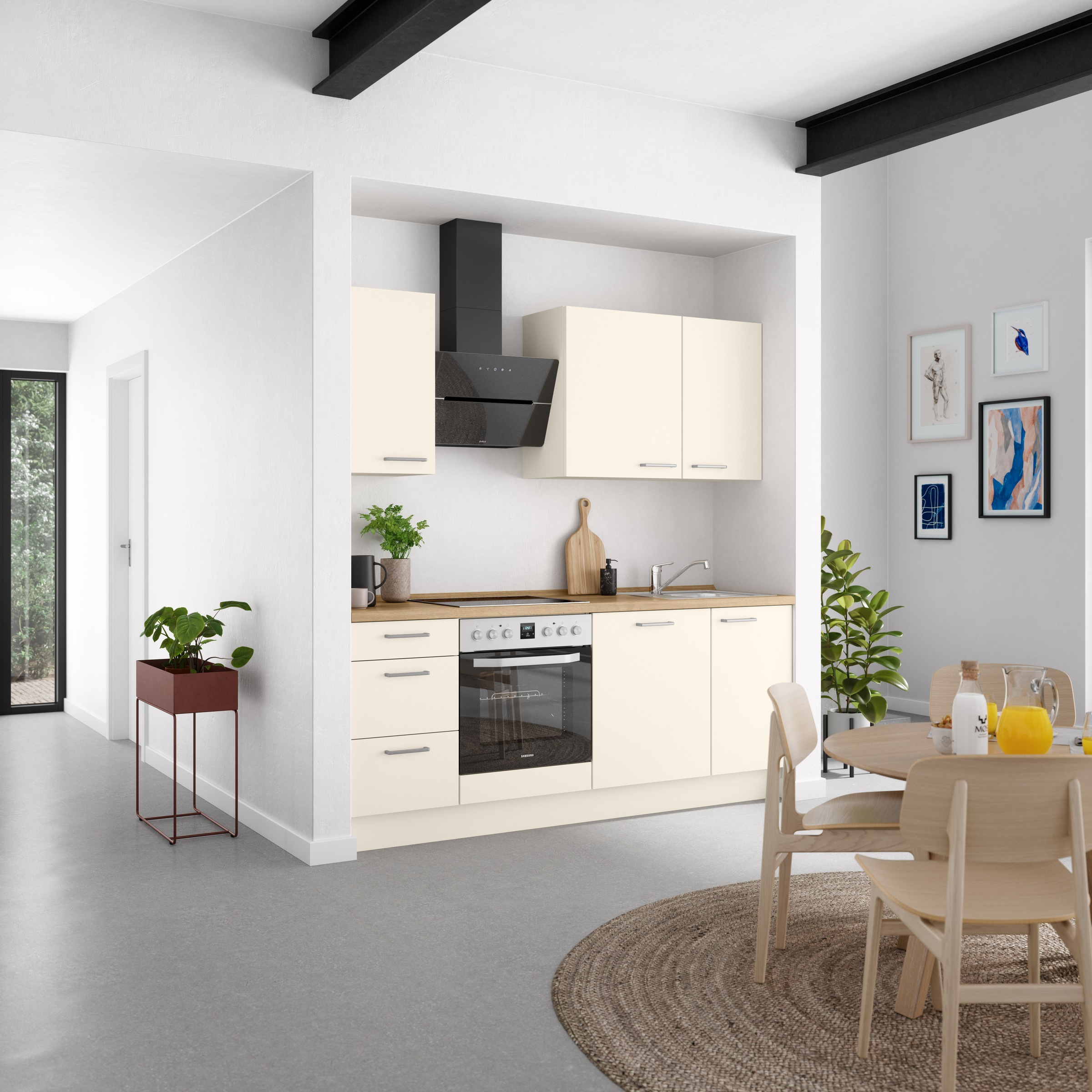 nobilia® Küchenzeile »"Touch II"«, vormontiert, Ausrichtung wählbar, Breite 210 cm, wahlw. mit E-Geräten