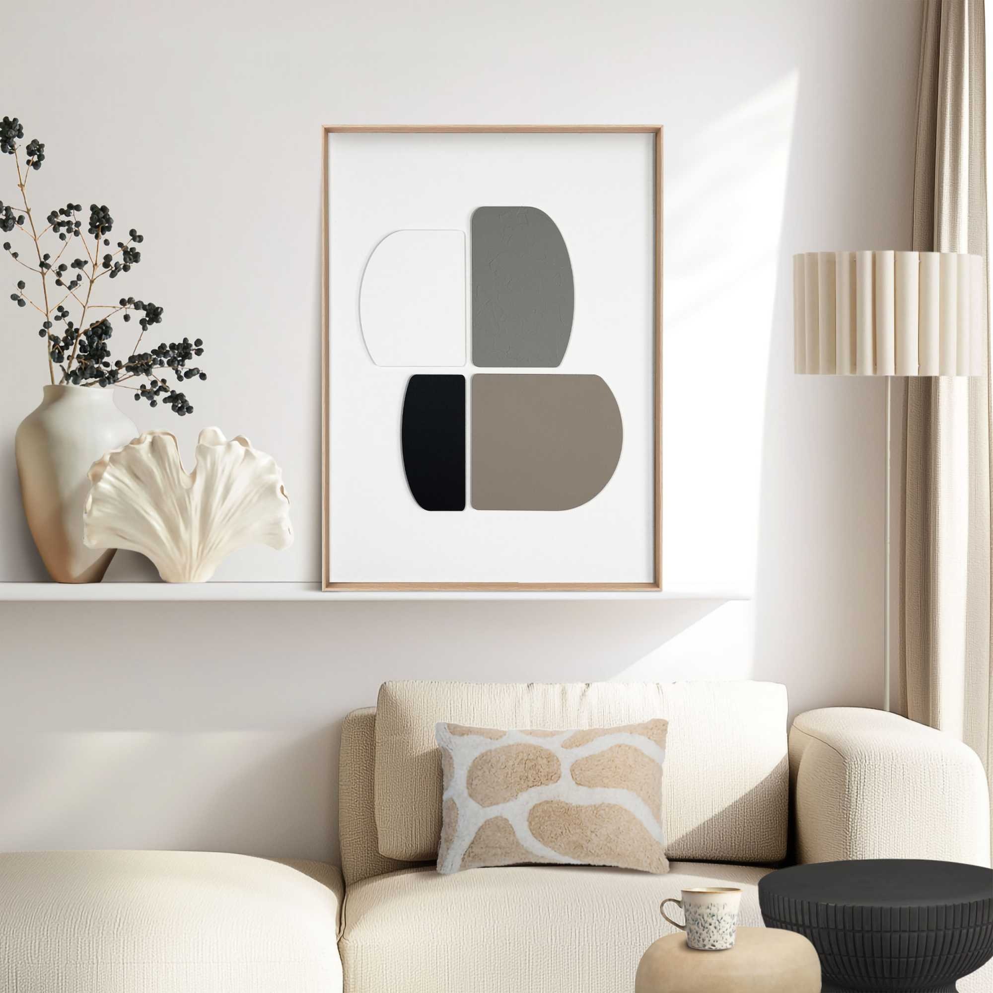 Reinders! Wandbild »Sculpted Silence« Wohnzimmer - Beige - MDF - Abstrakt - günstig online kaufen