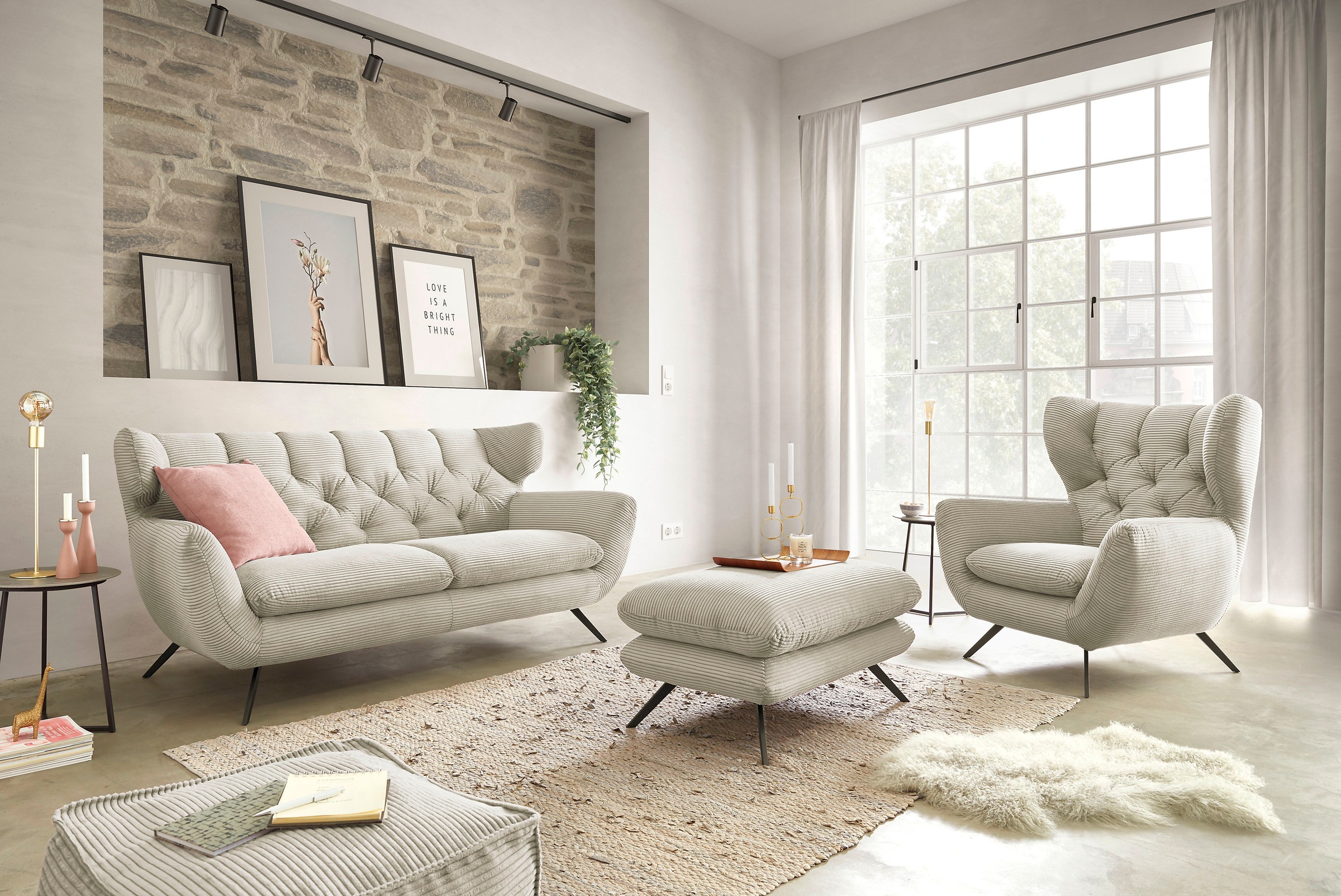 3C Candy Hockerbank "Beatrice" mit modernem Polsteraufbau, auch in Breitcor günstig online kaufen