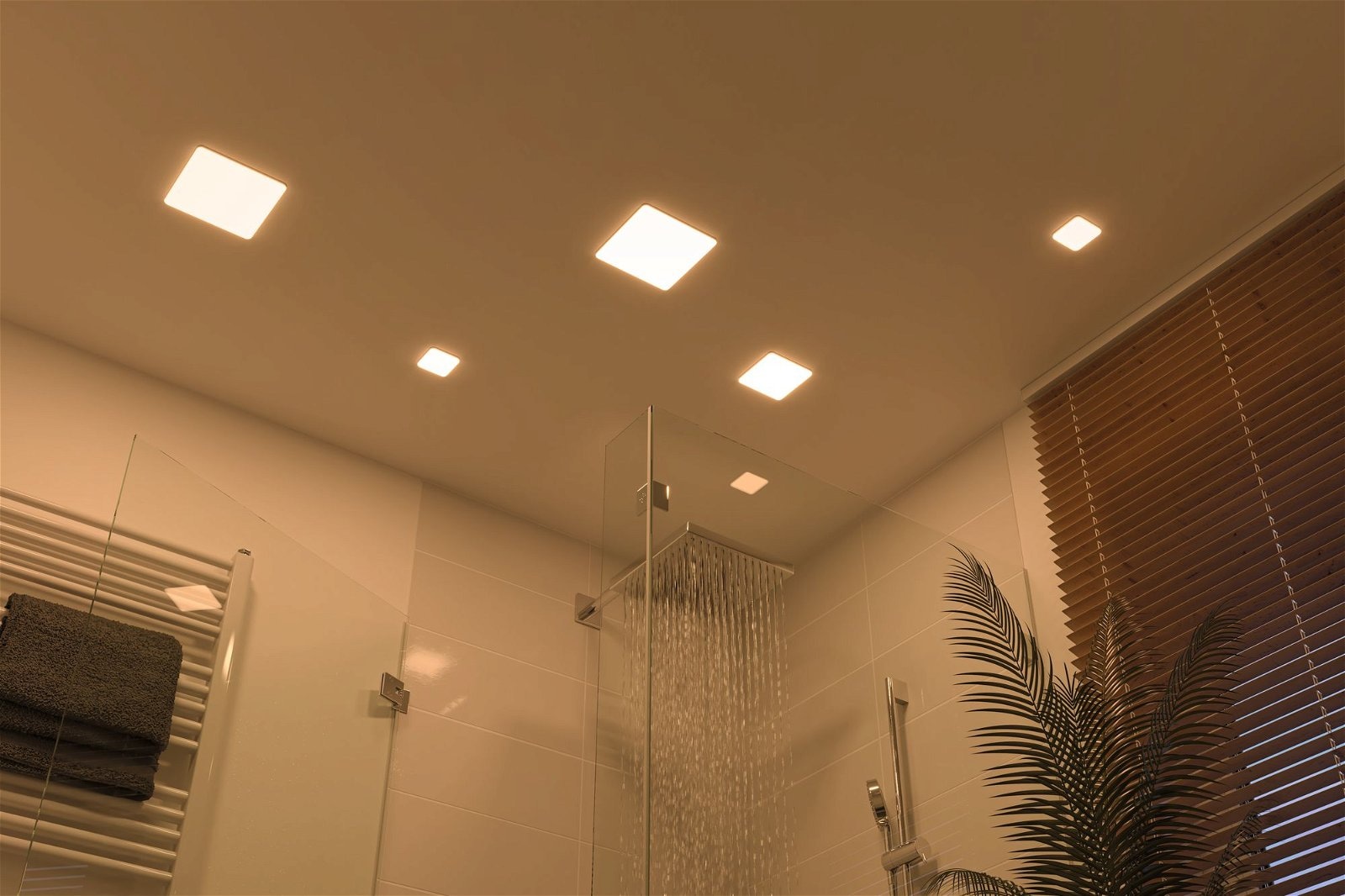 Paulmann LED Einbauleuchte »VariFit Veluna IP44 eckig 125x125mm 8,5W 650lm 3000K Satin«, 1 flammig, Einbaupanel