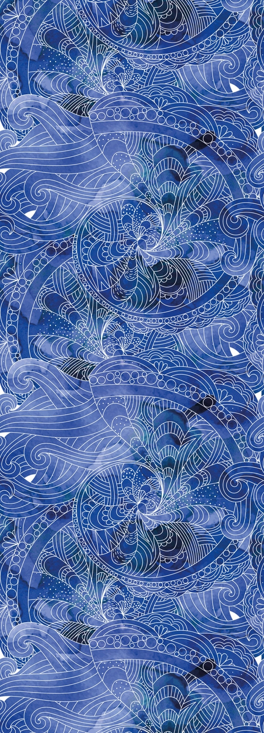 90 online Vinyltapete selbstklebend x kaufen queence »Muster-Blau«, 250 cm,