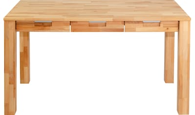 Schreibtisch »Robi«, aus geölter Buche, keilverzinkte Tischplatten, mit 3 Schubladen