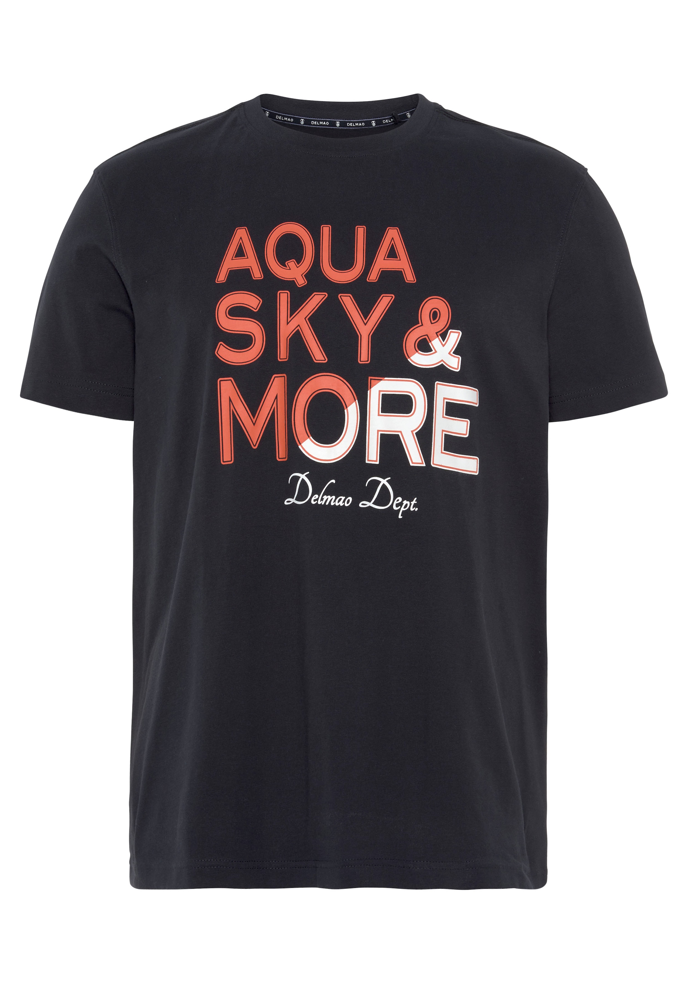 DELMAO T-Shirt Kurzarm,  bedruckt,  Rundhals,  aus Baumwolle