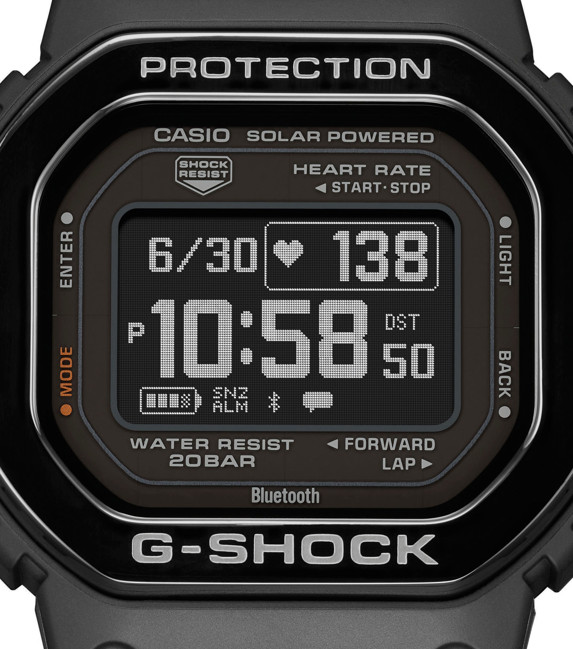 CASIO G-SHOCK Smartwatch, Solaruhr, Armbanduhr, Herrenuhr, Stoppfunktion,Herzfrequenzmesser)