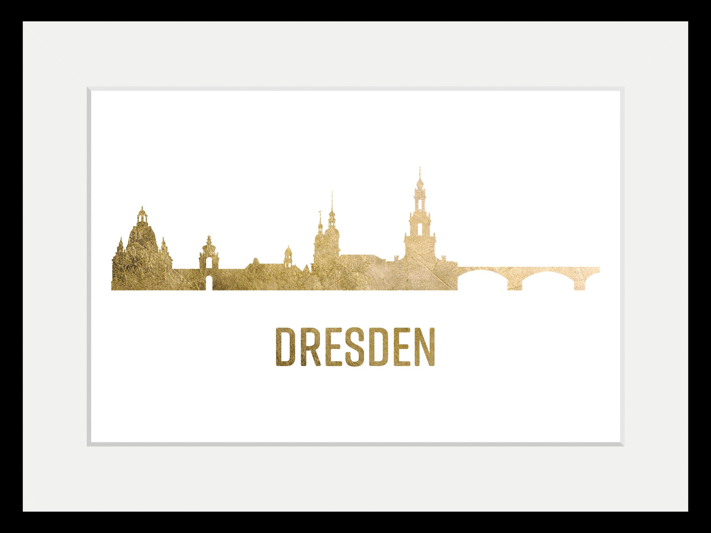 queence Bild »Dresden Skyline GOLD«, Städte-Schriftzug-Deutschland-Stadt-Dr günstig online kaufen