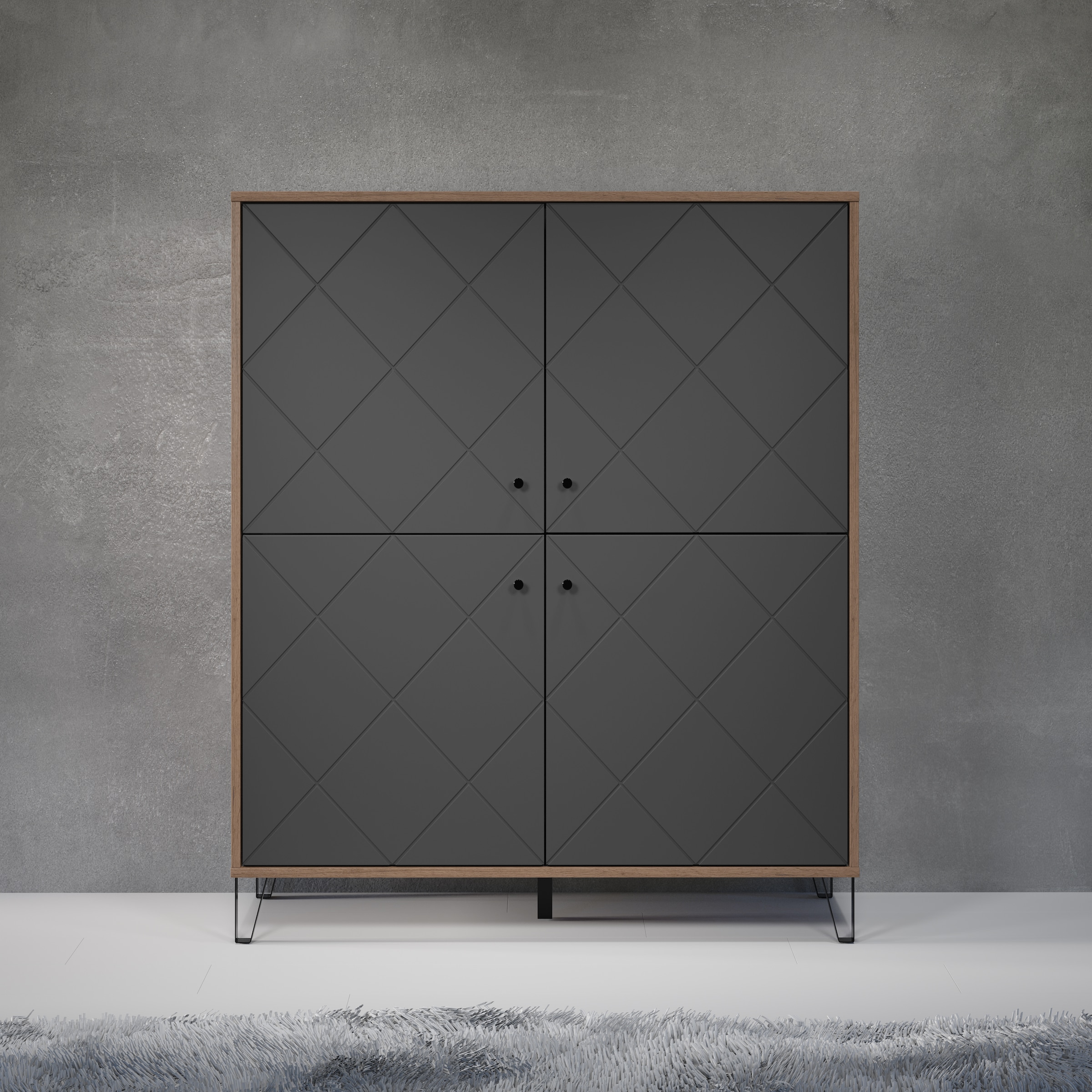 PLACES OF STYLE Highboard »Molveno« 1 Stk. tlg. Highboard mit 4 Türen & Sof günstig online kaufen