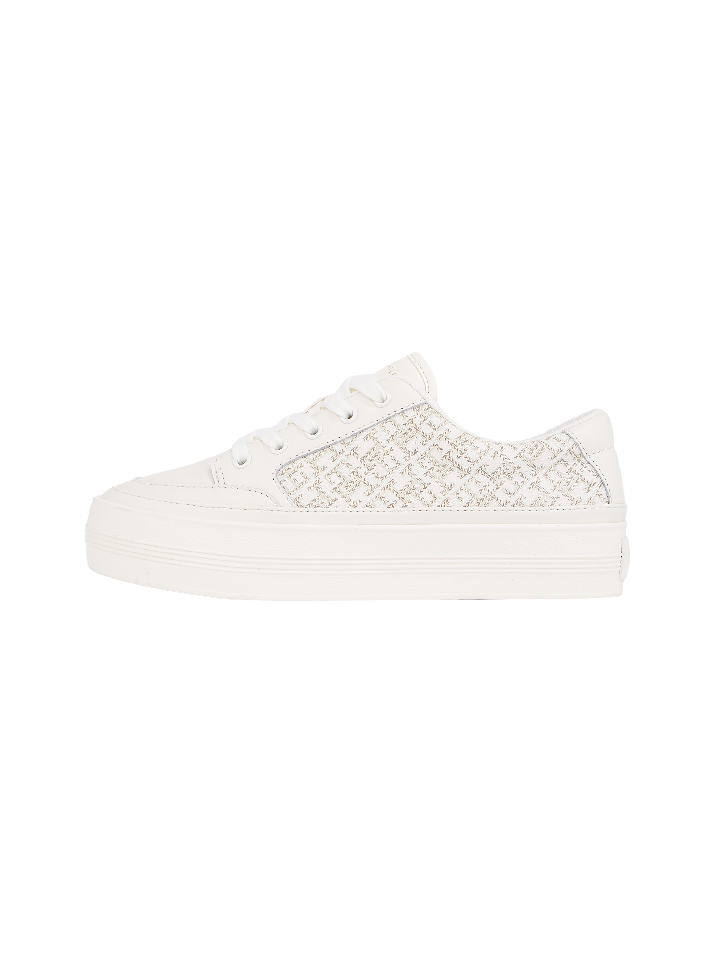 Tommy Hilfiger Plateausneaker »VULC LEATHER SNEAKER MONOGRAM«, Freizeitschuh, Halbschuh, Schnürschuh mit Allover-Logoprint