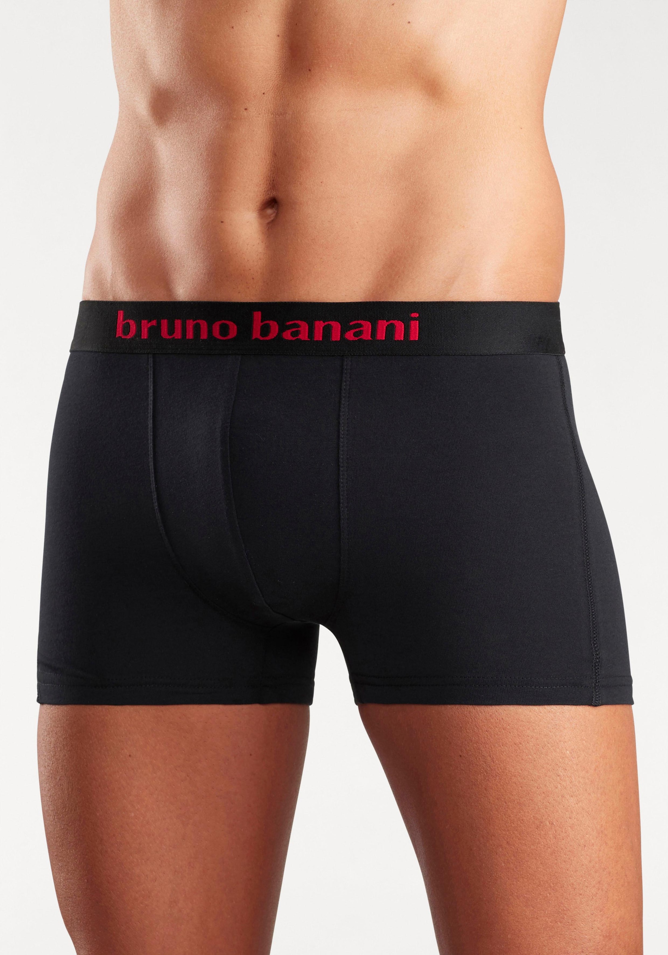 Bruno Banani Boxer »Boxershorts für Herren«, (Packung, 4 St.), mit farbigen Marken-Schriftzug am Bündchen