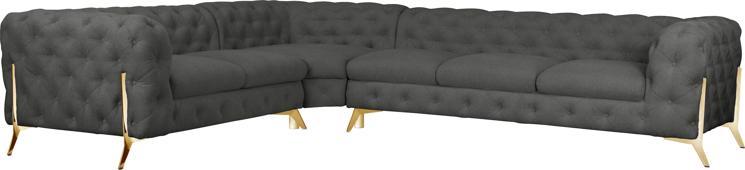 Home affaire Chesterfield-Sofa »Amaury L-Form« großes Ecksofa, Chesterfield günstig online kaufen