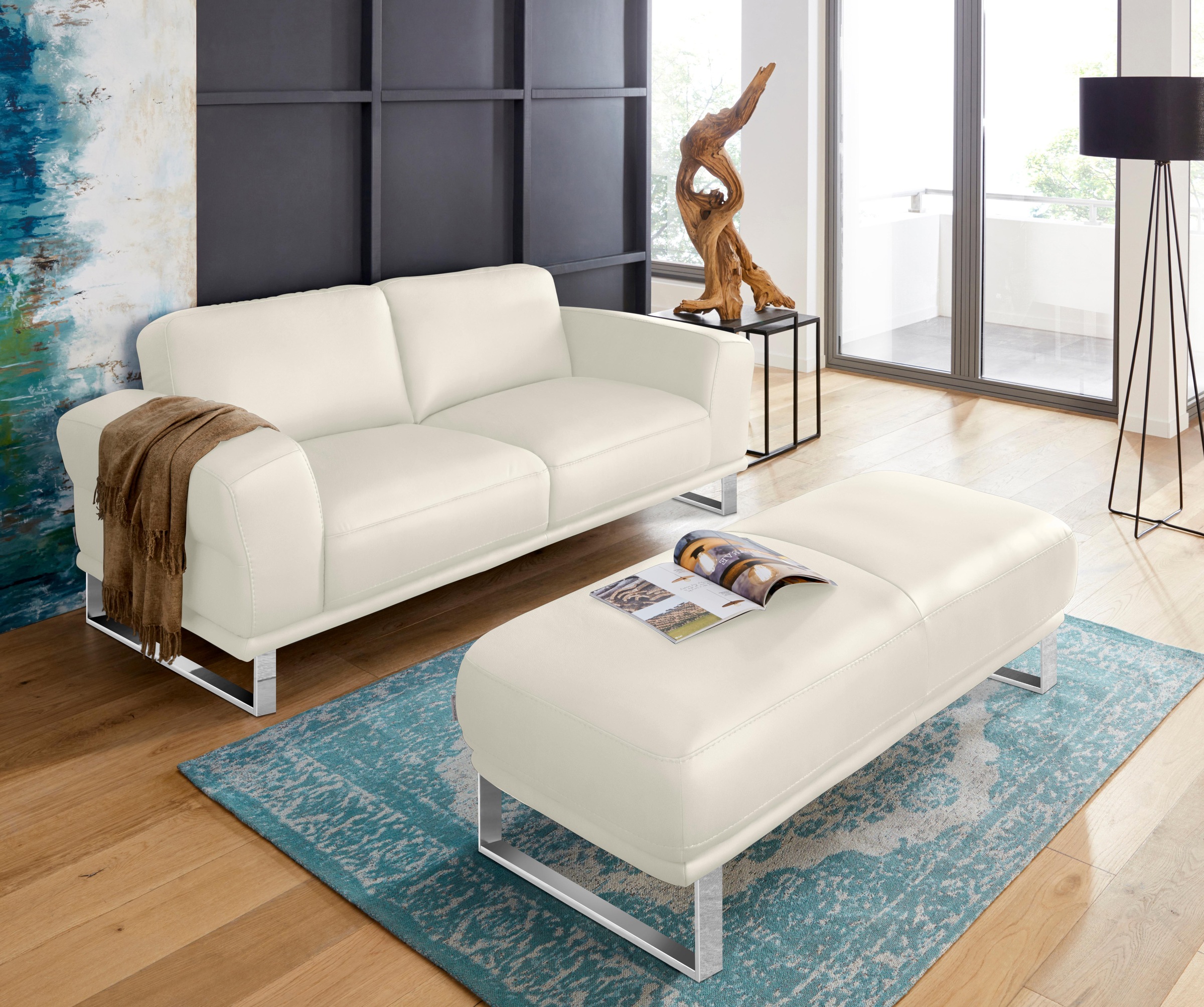 W.SCHILLIG 2-Sitzer »montanaa«, mit Metallkufen in Chrom glänzend, Breite 192 cm