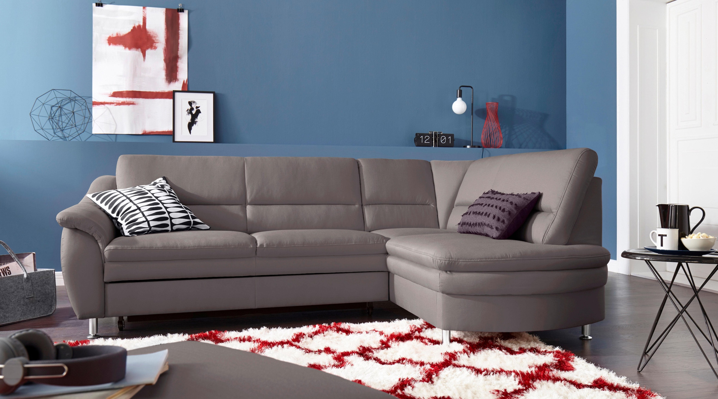 sit&more Ecksofa »Cardoso L-Form« mit Federkern, wahlweise mit Bettfunktion günstig online kaufen