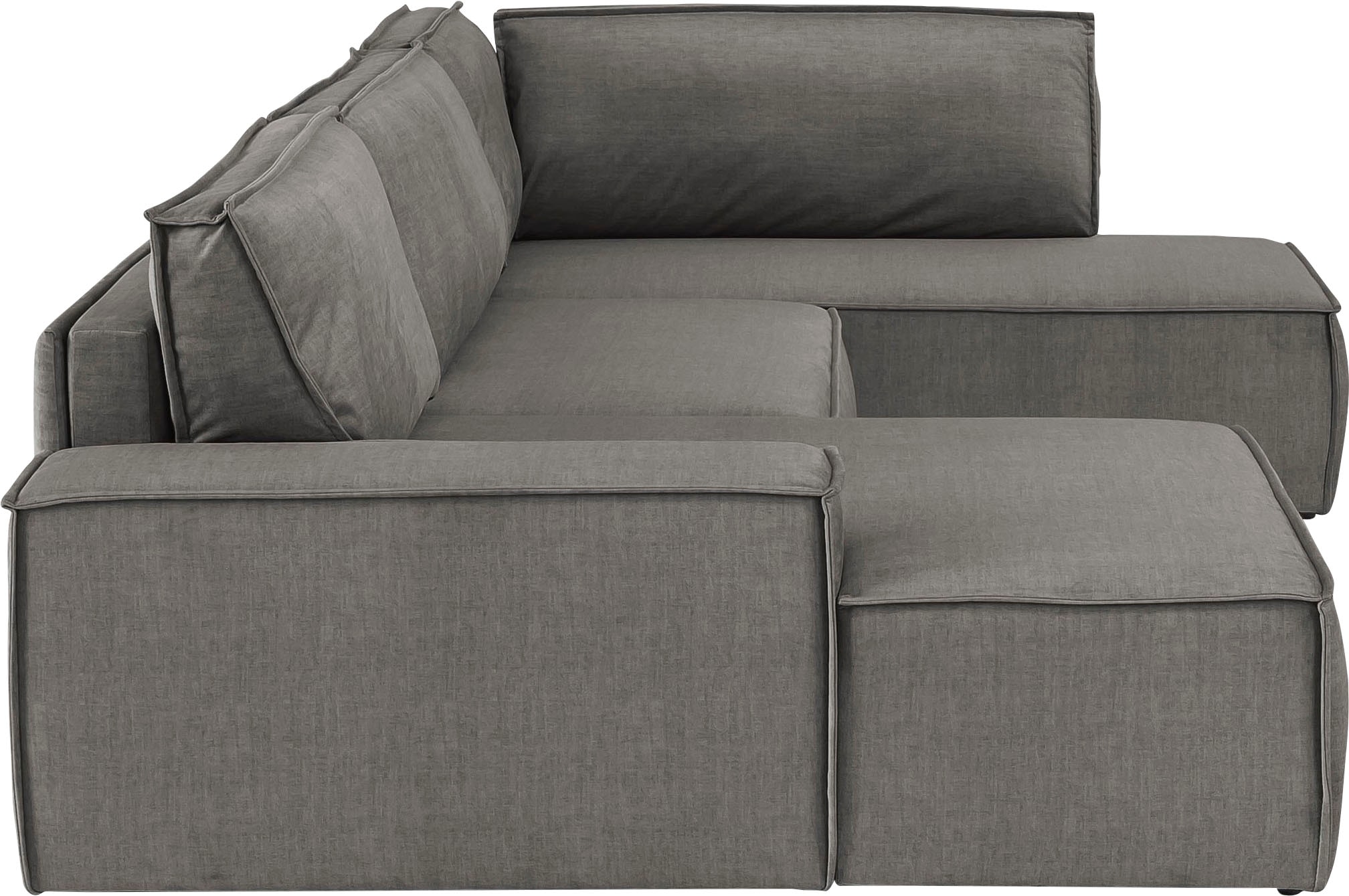 Home affaire Wohnlandschaft »SHERWOOD 329 cm, U-Form, Schlafsofa,«, Schlaffunktion m. Bettkasten (194x139 cm), Cord, Vintage, Samtvelours