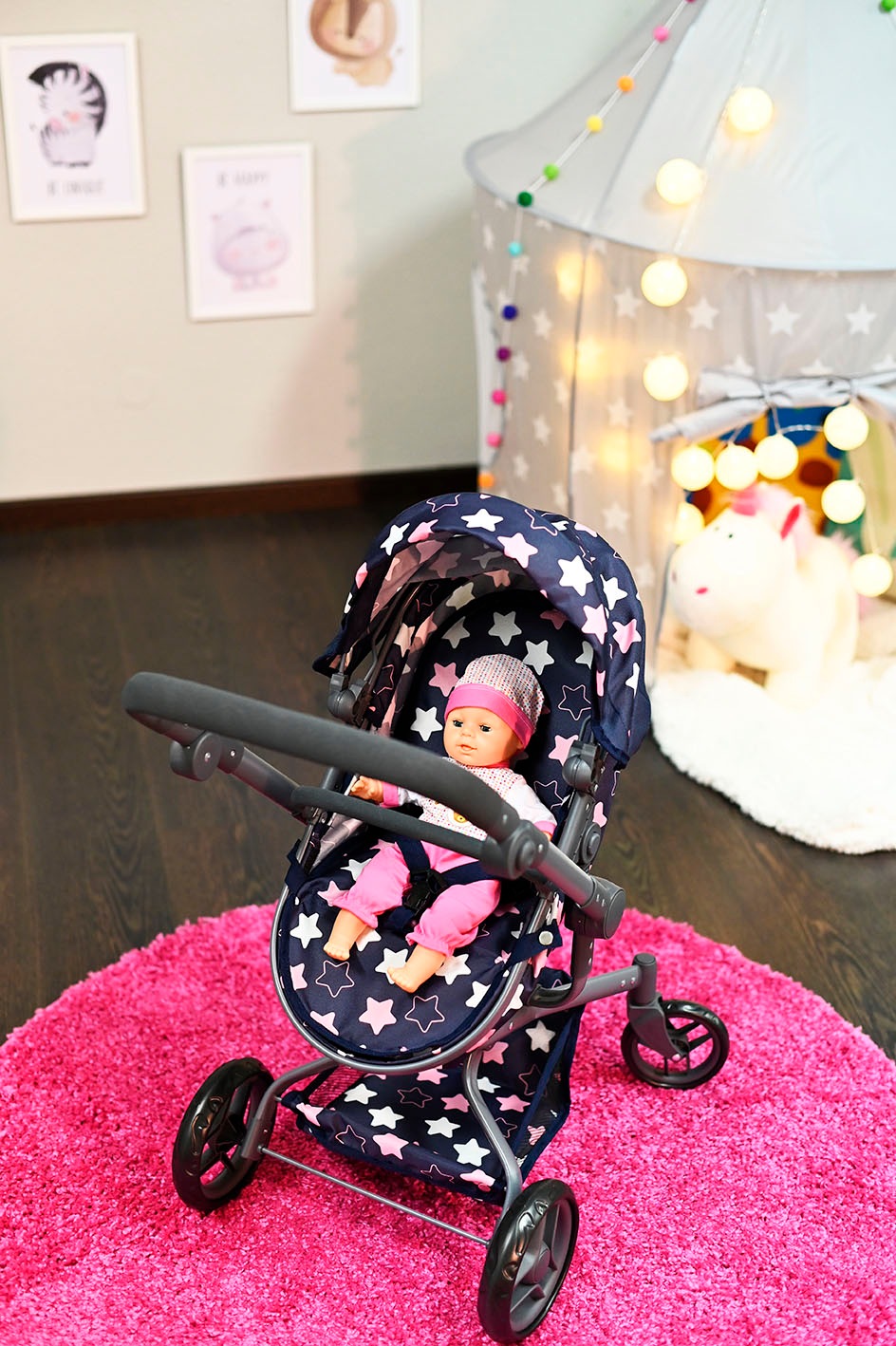 Knorrtoys® Kombi-Puppenwagen »Boonk - star blue pink«