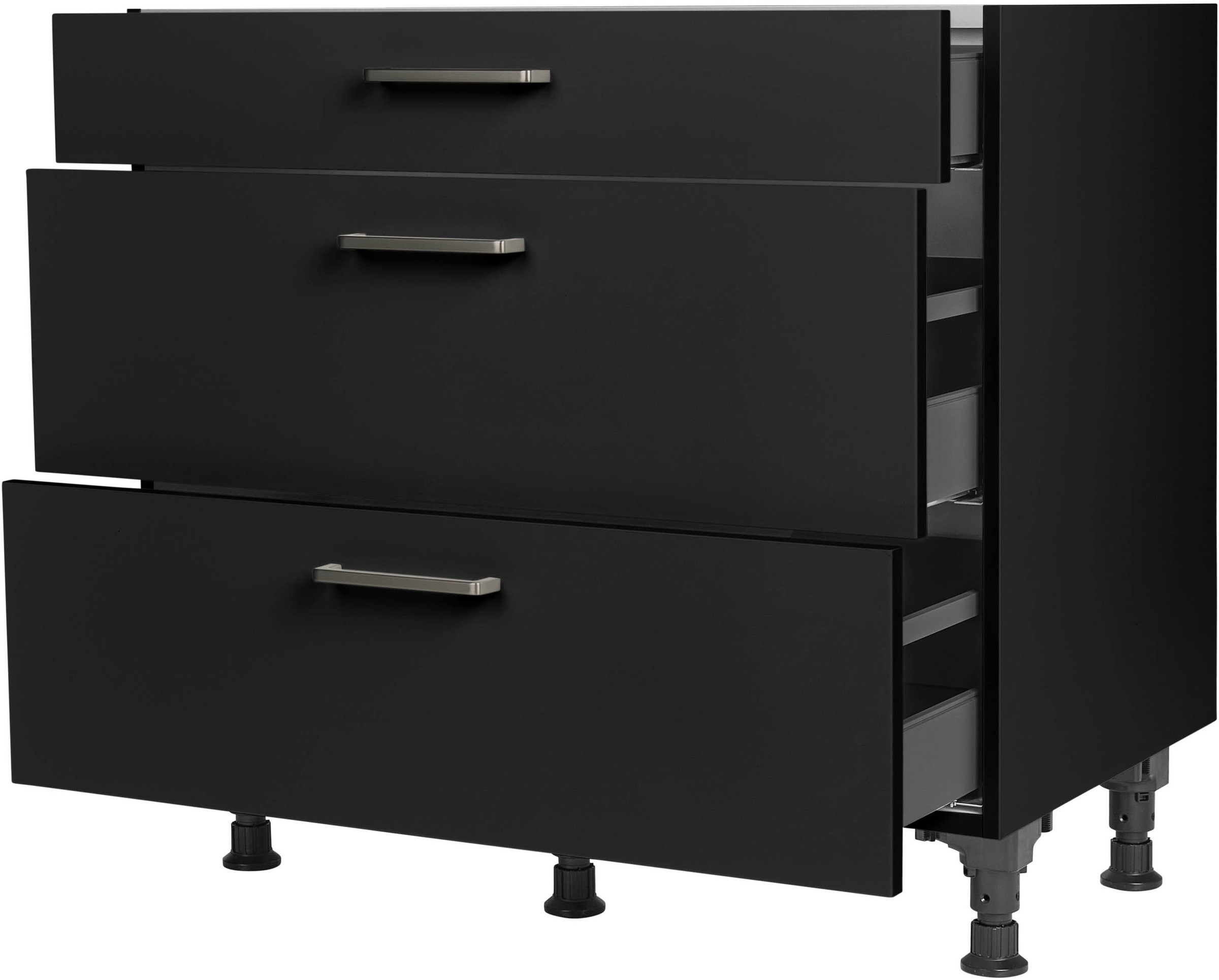 nobilia® Unterschrank »"Touch", vormontiert, mit höhenverstellbaren Sockelfüßen, in den«, Breiten 30, 45, 60 und 90 cm, mit Schubkasten und Auszügen