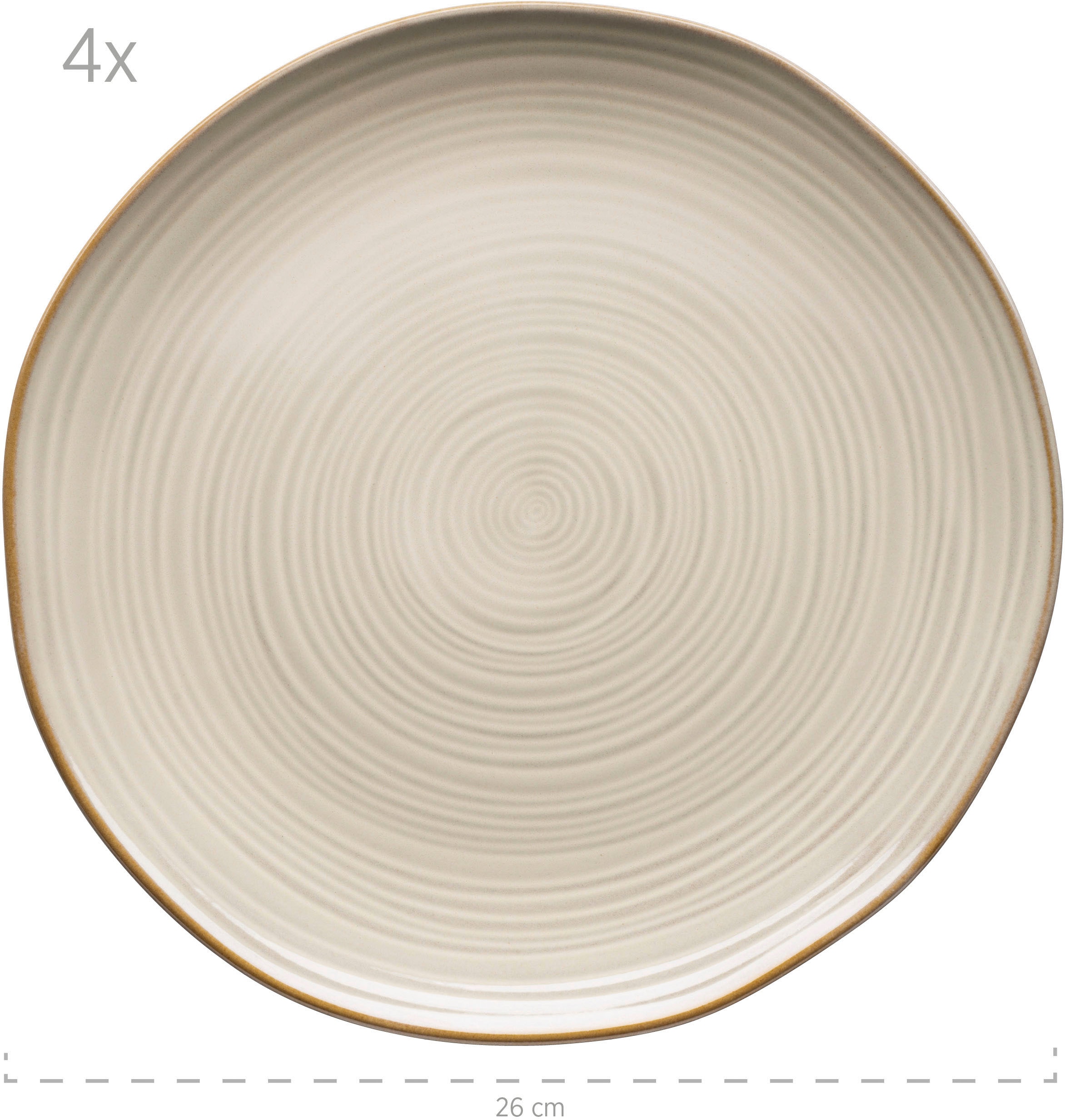 MÄSER Kombiservice »Geschirr-Set, Service Nottingham«, (Set, 20 tlg.), spiralförmiges Linienspiel, 20 Teile, für 4 Personen