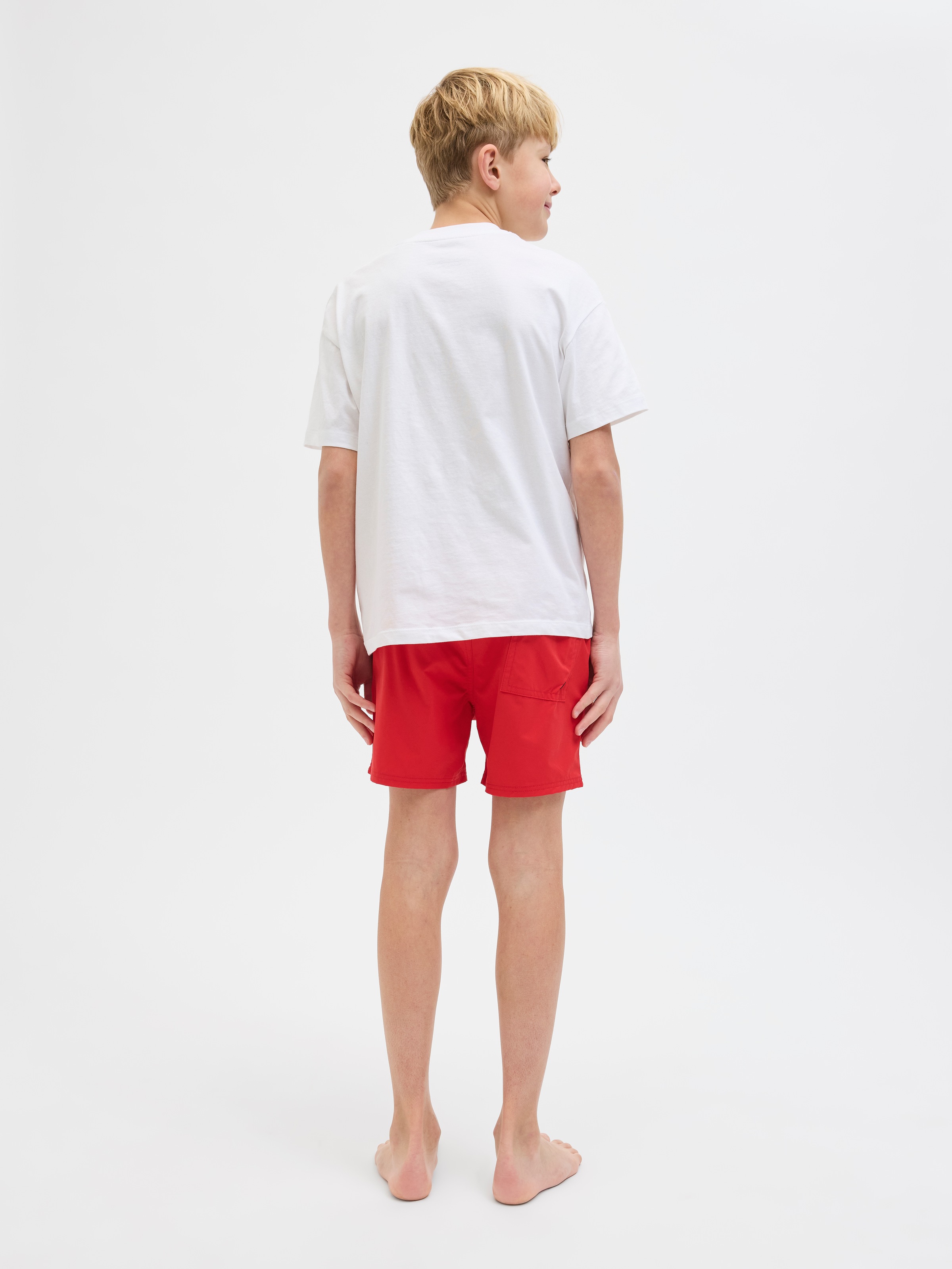 Jack & Jones Junior Badeshorts »JPSTMAUI mit Logoprint und praktischen Taschen«, bedruckt, modisch, regular fit, Web