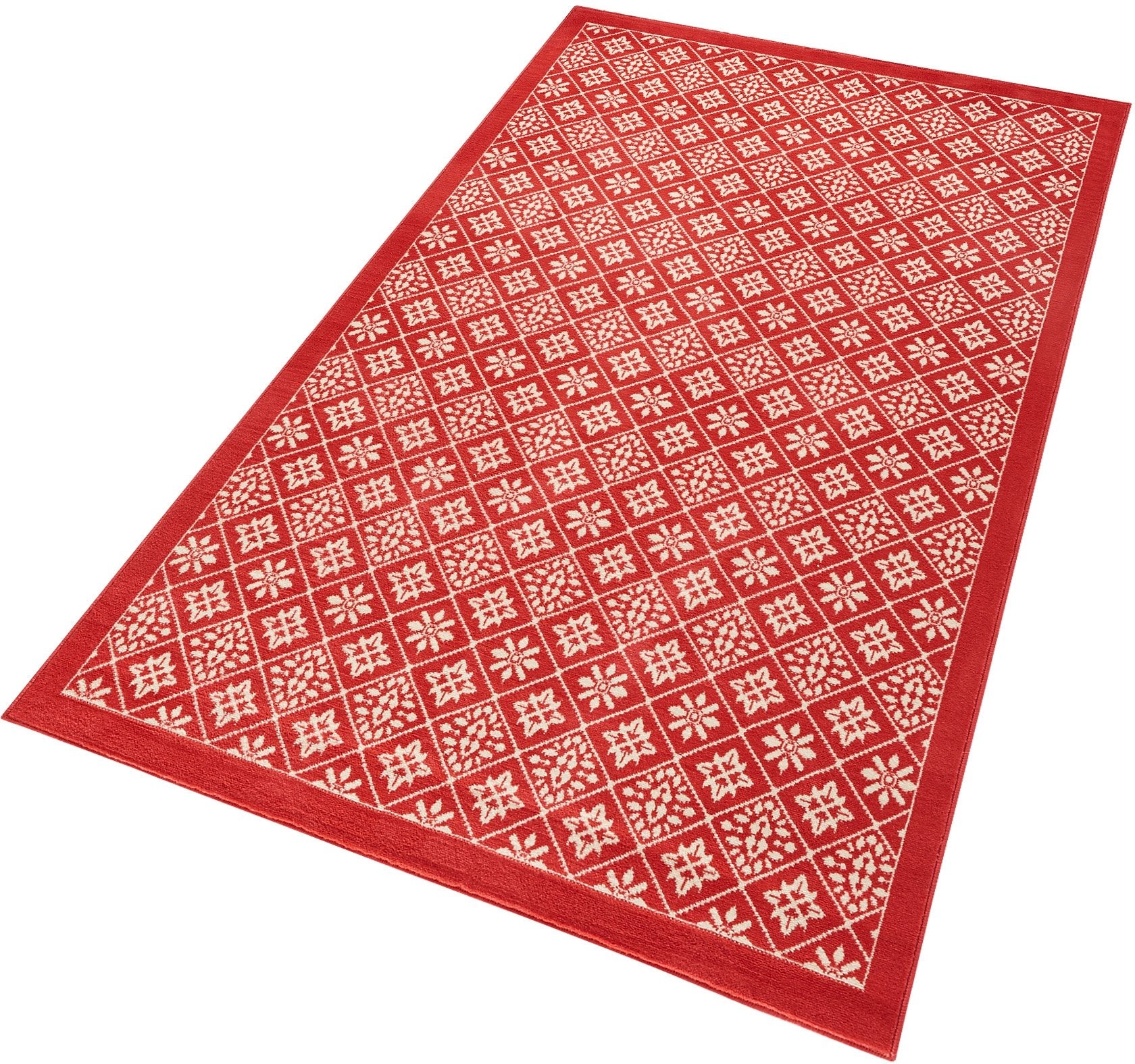 HANSE Home Teppich »Tile«, rechteckig, 9 mm Höhe, Kurzflor, Rauten Fliesen Design, ringsum gekettelt, Robust