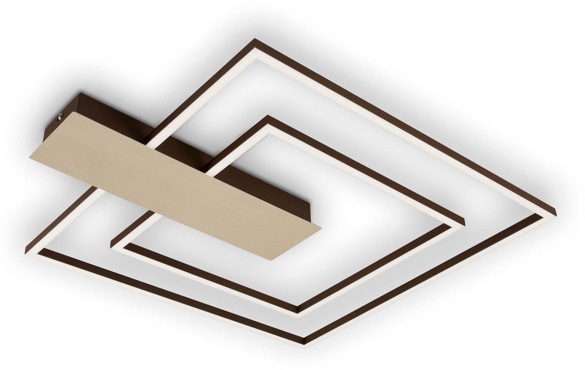 Briloner Leuchten Deckenleuchte »Deckenleuchte NICO DUO«, Leuchtmittel LED-Modul | LED fest integriert, Deckenlampe dimmbar 25W 3000lm 3000K 57x48x4cm gold für Wohnzimmer