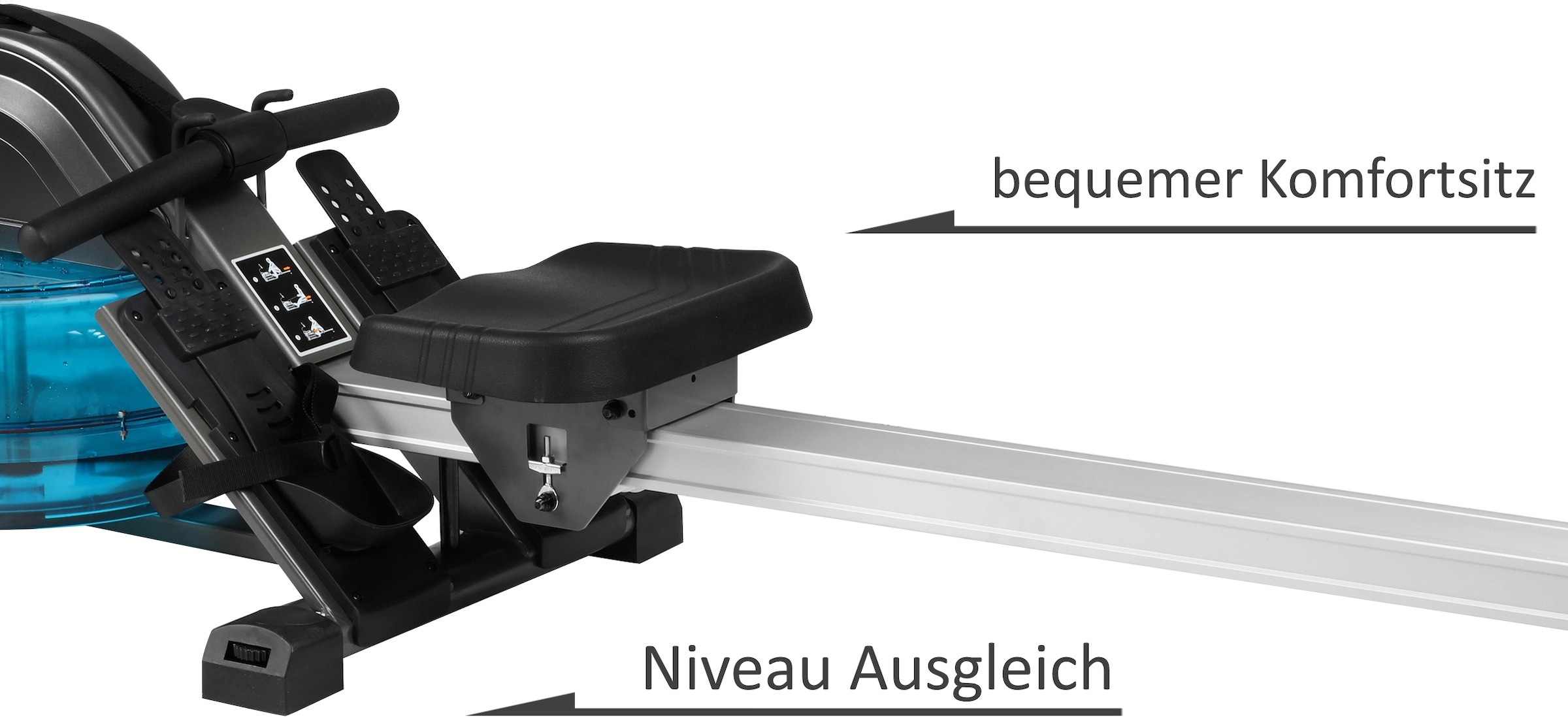 body coach Ruderzugmaschine »ROWER DELUXE Wasserwiderstand & 5fach verstellbarer Zugwiderstand«, Rudermaschine, 5 Widerstandsstufen, Wasserwiderstand