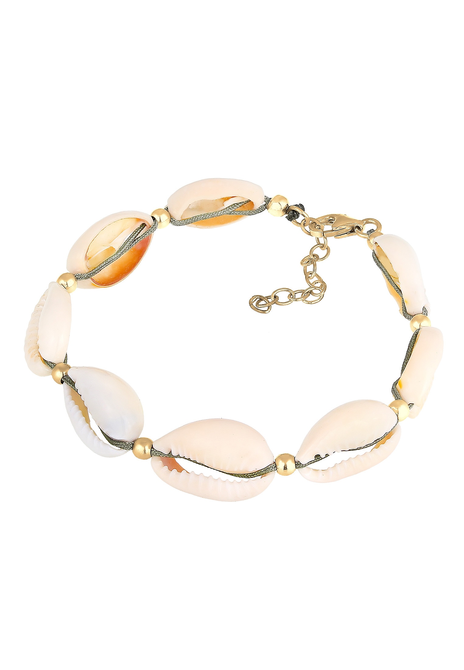 Elli Armband »Echte Kauri Muscheln Beach 925 Silber vergoldet«