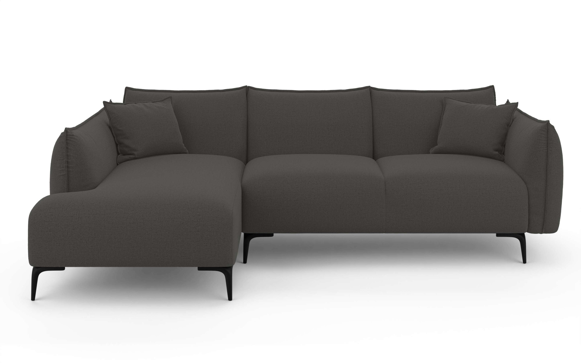 LeGer Home by Lena Gercke Ecksofa »Adelita mit Ottomane links oder rechts bestellbar, B/H/T 270/97/168«, L-Form mit Wellenunterfederung, enthält 2 Zierkissen