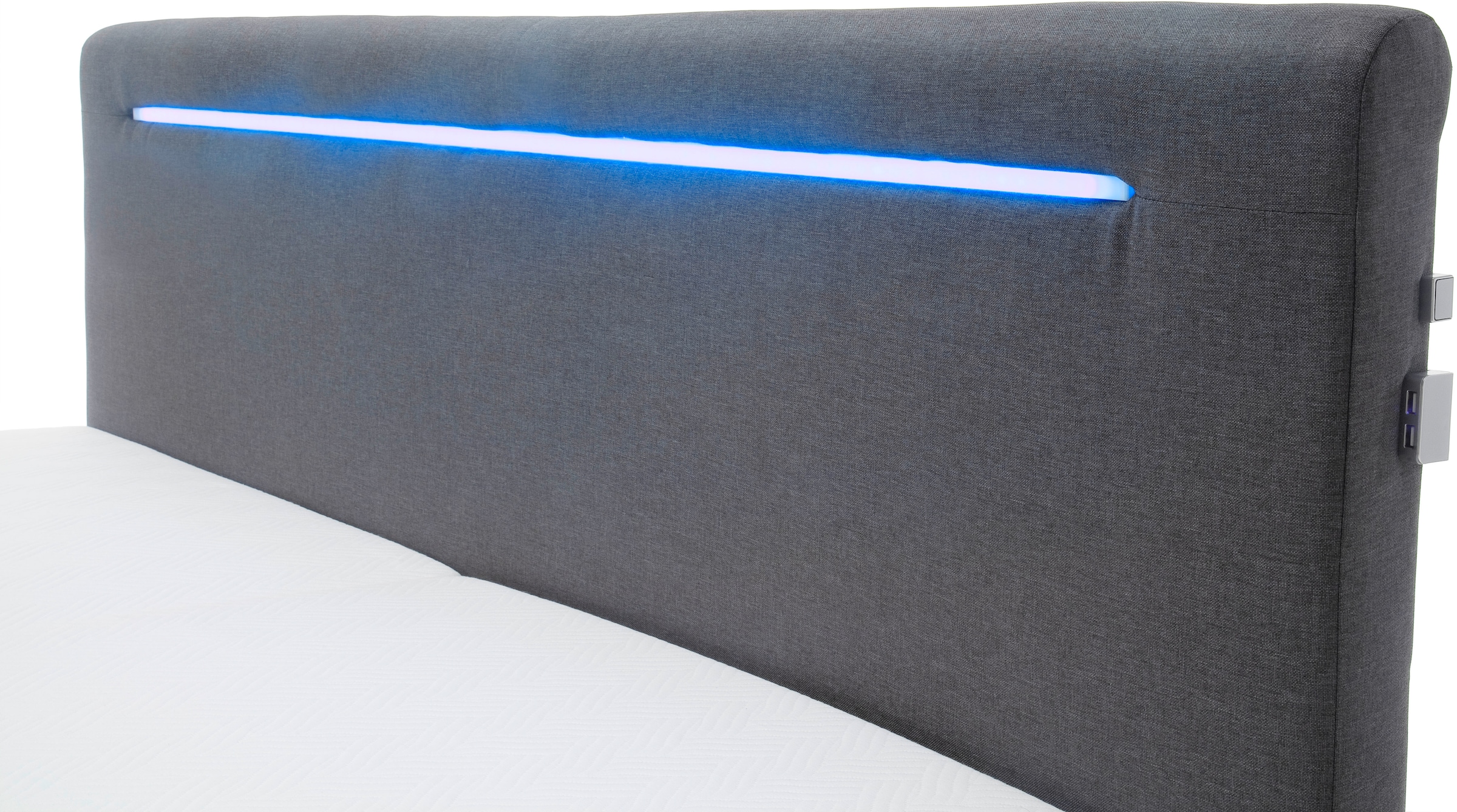 meise.möbel Boxspringbett »Las Vegas«, Füße und Kopfteil mit LED-Beleuchtung, mit Bettkasten und Topper