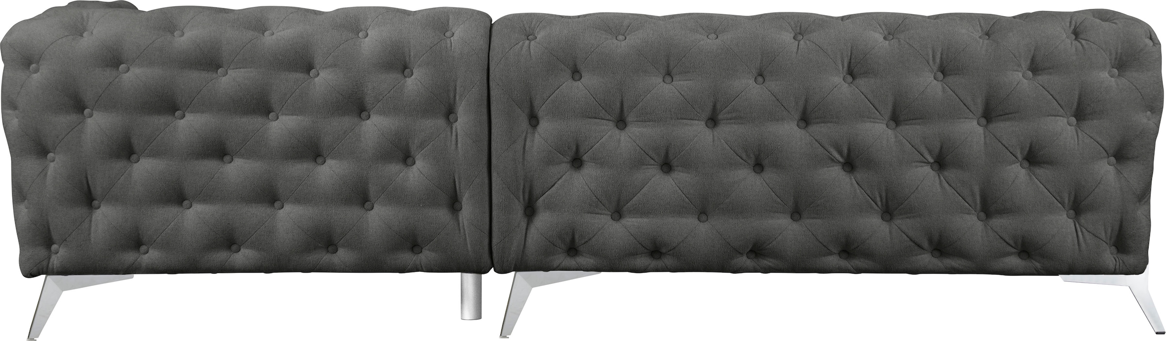 Leonique Chesterfield-Sofa »Amaury L-Form«, großes Ecksofa, Chesterfield-Optik, Breite 323 cm, Fußfarbe wählbar