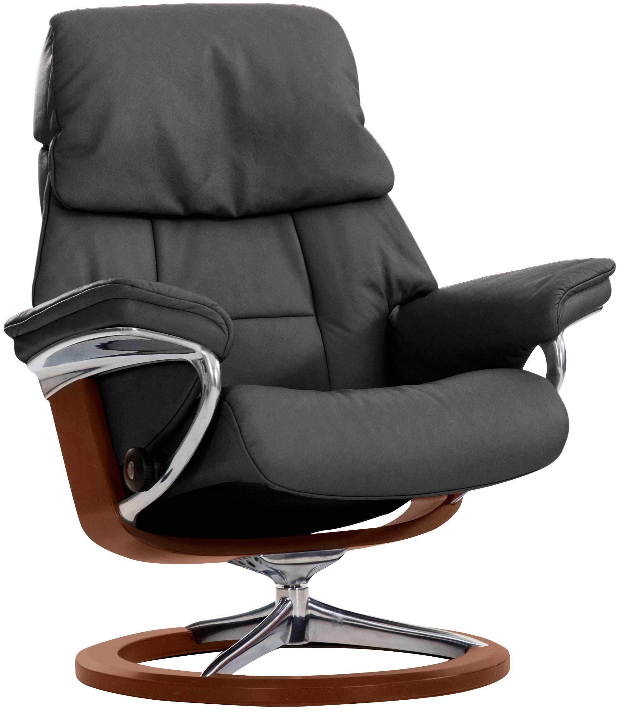 Stressless® Relaxsessel »Ruby«, (Set, Relaxsessel mit Hocker), mit Signature Base, Größe L, Gestell Eiche, Wenge, Braun & Schwarz