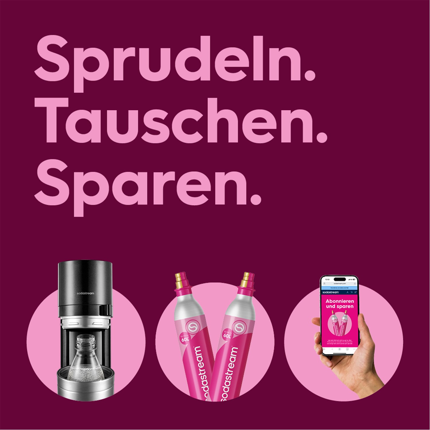 SodaStream Wassersprudler »SodaStream DUO, titan, mit 3 Flaschen, 1 CO2-Zylinder und 2 Sirups« 1x Glasfl. 1L, 1x Kunststofffl. 1L, 1x Fizz&go COOL storm 0,9L