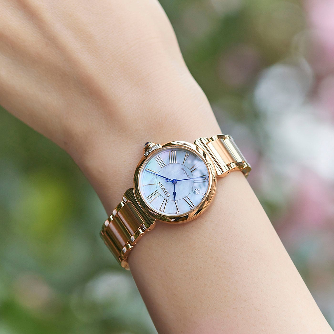 Citizen Solaruhr, Armbanduhr, Damenuhr, Edelstahlarmband, Saphirglas