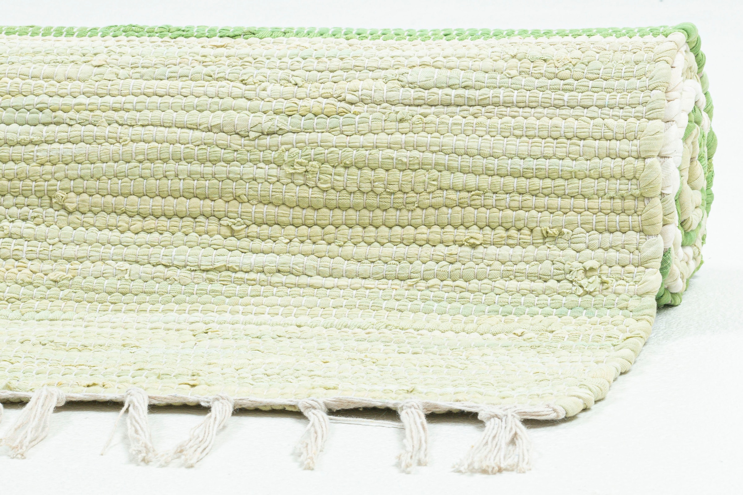 THEKO Läufer »Stripe Cotton«, rechteckig, 5 mm Höhe, Handweb Flachgewebe, reine Baumwolle, handgewebt, mit Fransen