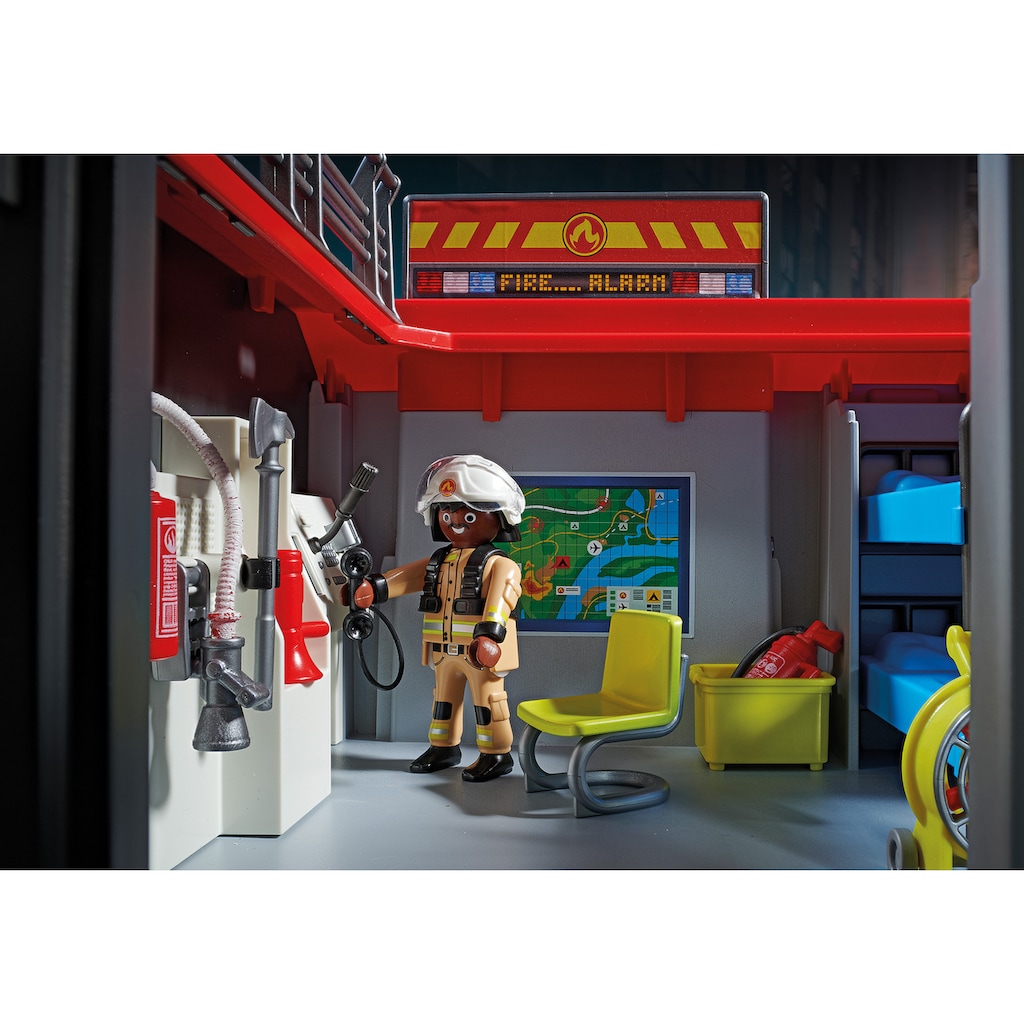 Playmobil® Konstruktions-Spielset »Feuerwehrstation (71193), City Action«, (61 St.)