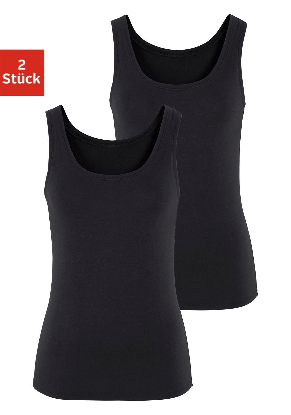 Tanktop, (2er-Pack), aus elastischer Baumwoll-Qualität, Strandtop