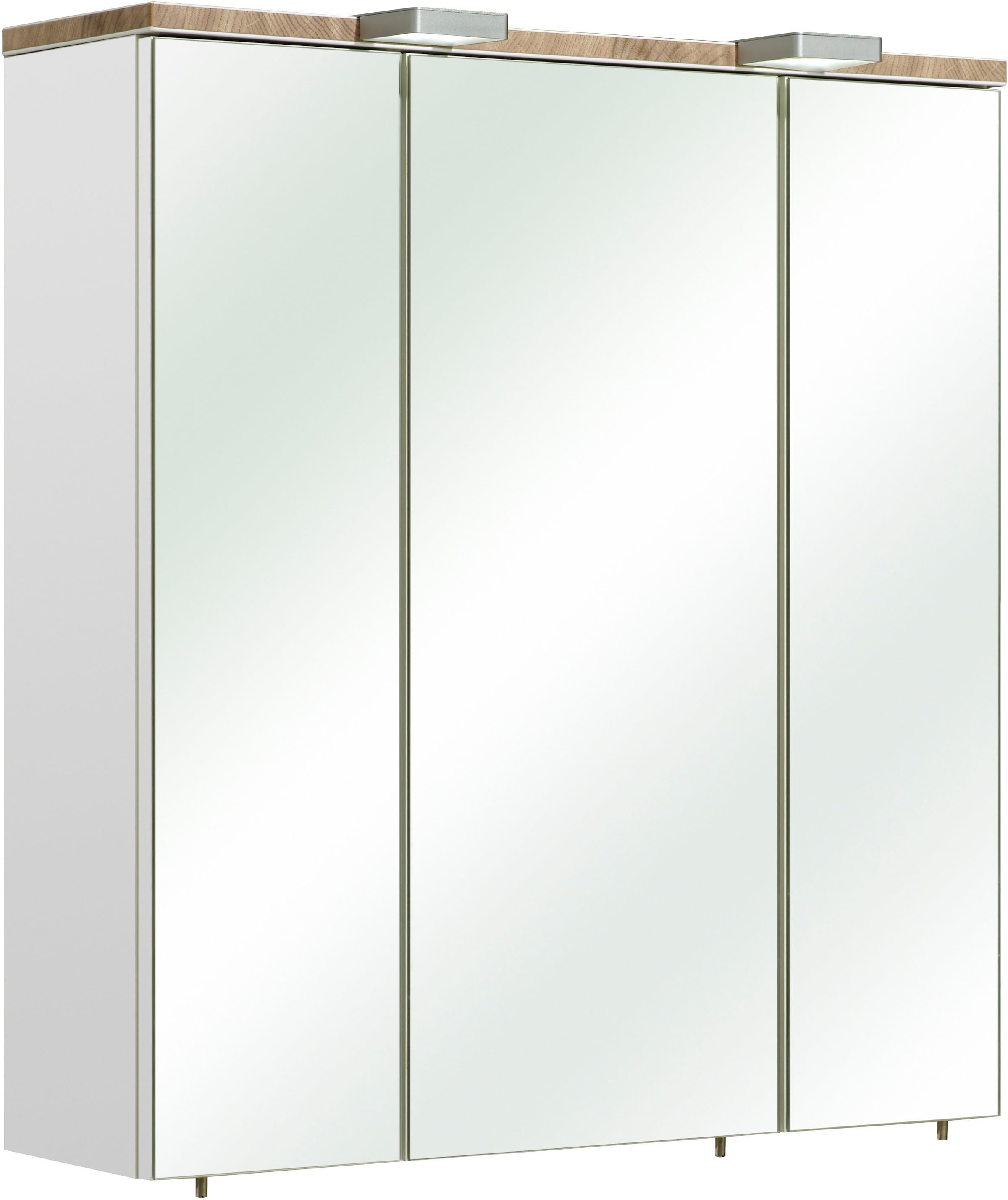 Saphir Badmöbel-Set »Quickset 931 5-teilig, Waschbeckenunterschrank und LED-Spiegelschrank«, (Set, 5 St.), Weiß Glanz, inkl. Türdämpfer, ohne Waschbecken, 8 Türen, 2 Schubladen