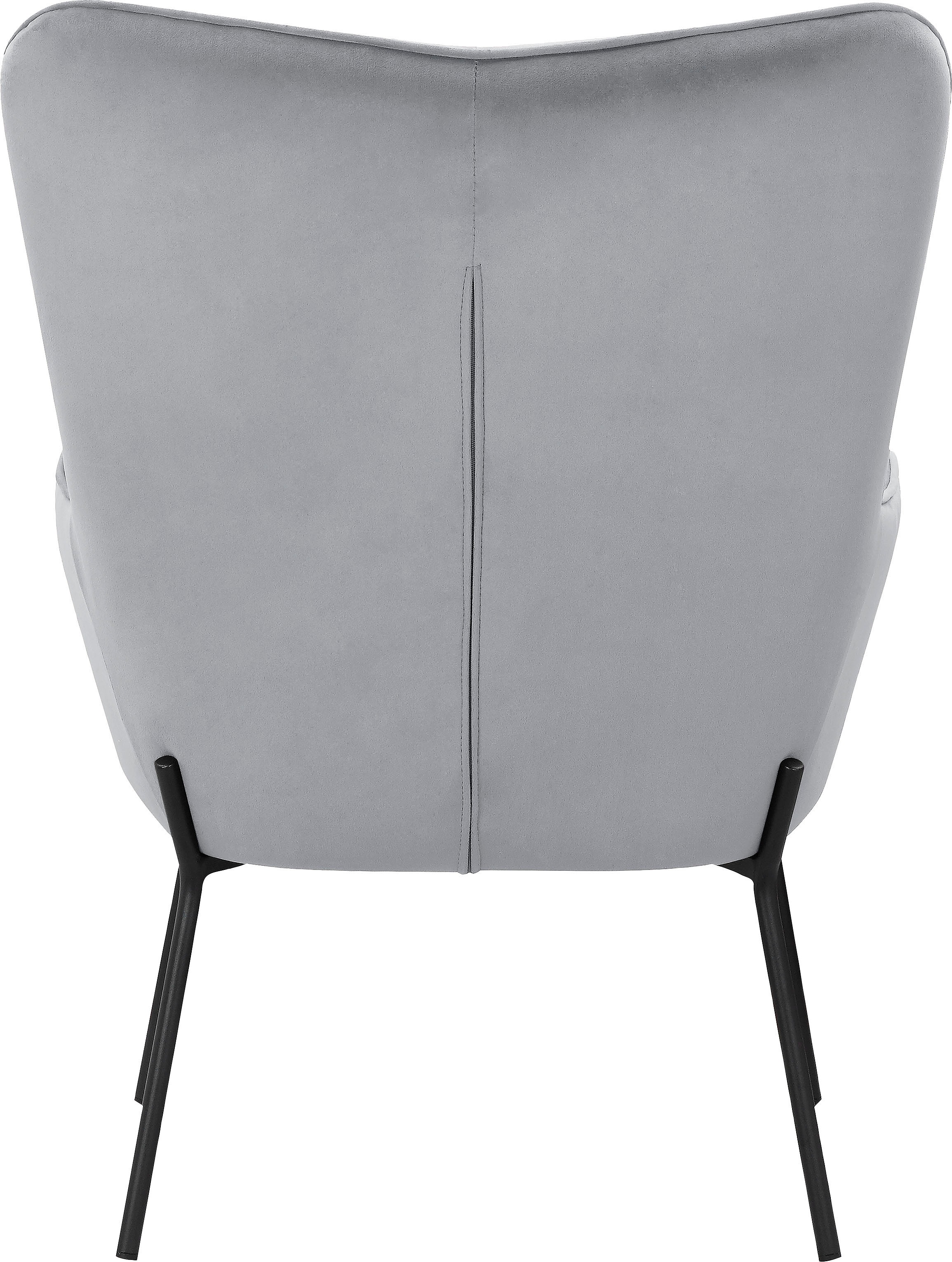 OTTO products Loungesessel »Luukas, Ohrensessel mit Metallbeinen,«, (1 St.), Stoff recyceltes Polyester, Sitz und Rücken gepolstert, Sitzhöhe 46 cm